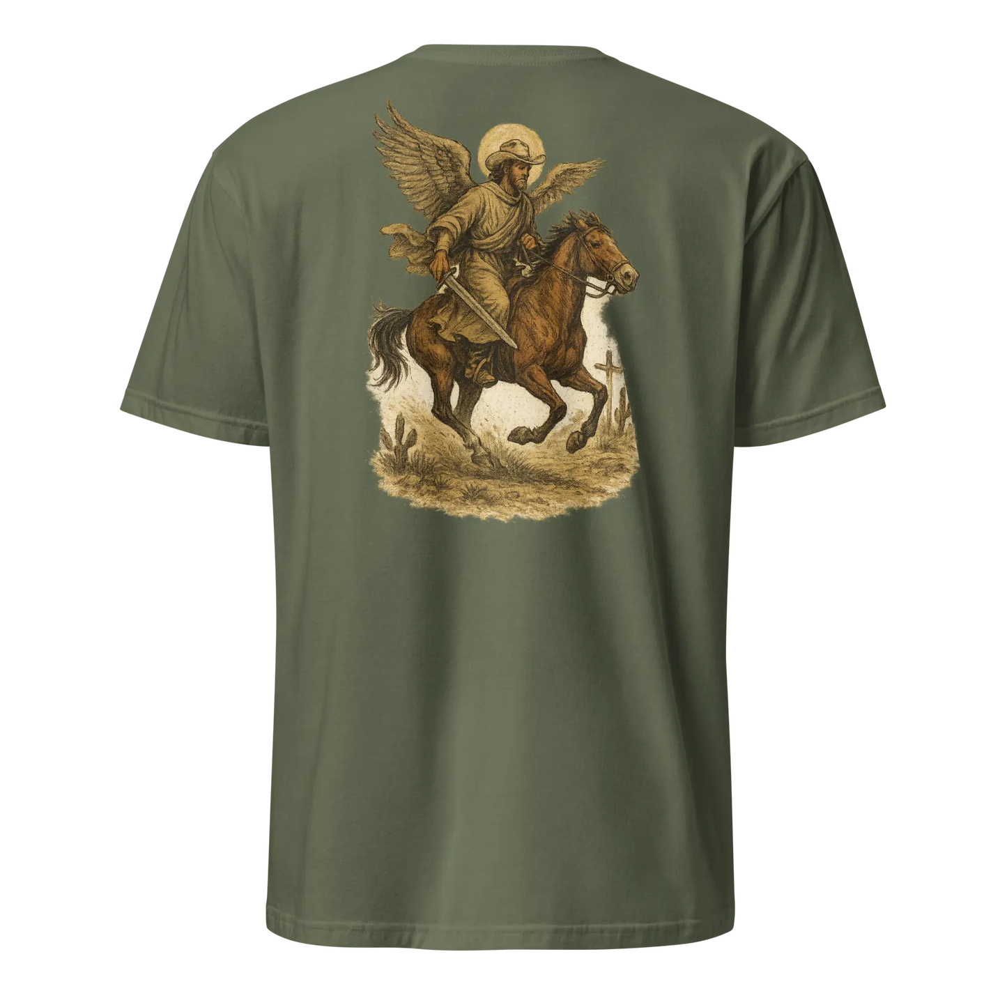christian angel green t-shirt
