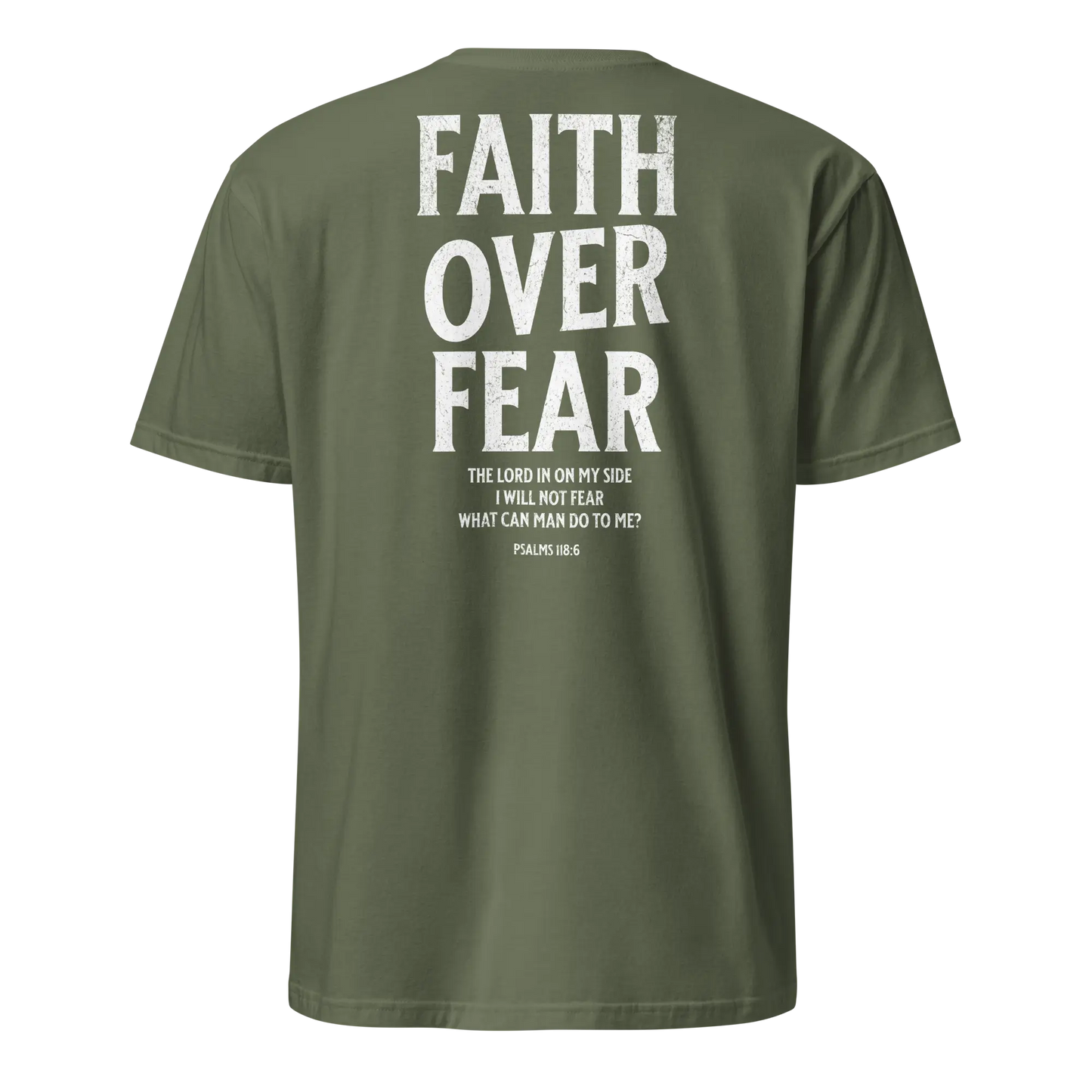 faith over fear green shirt