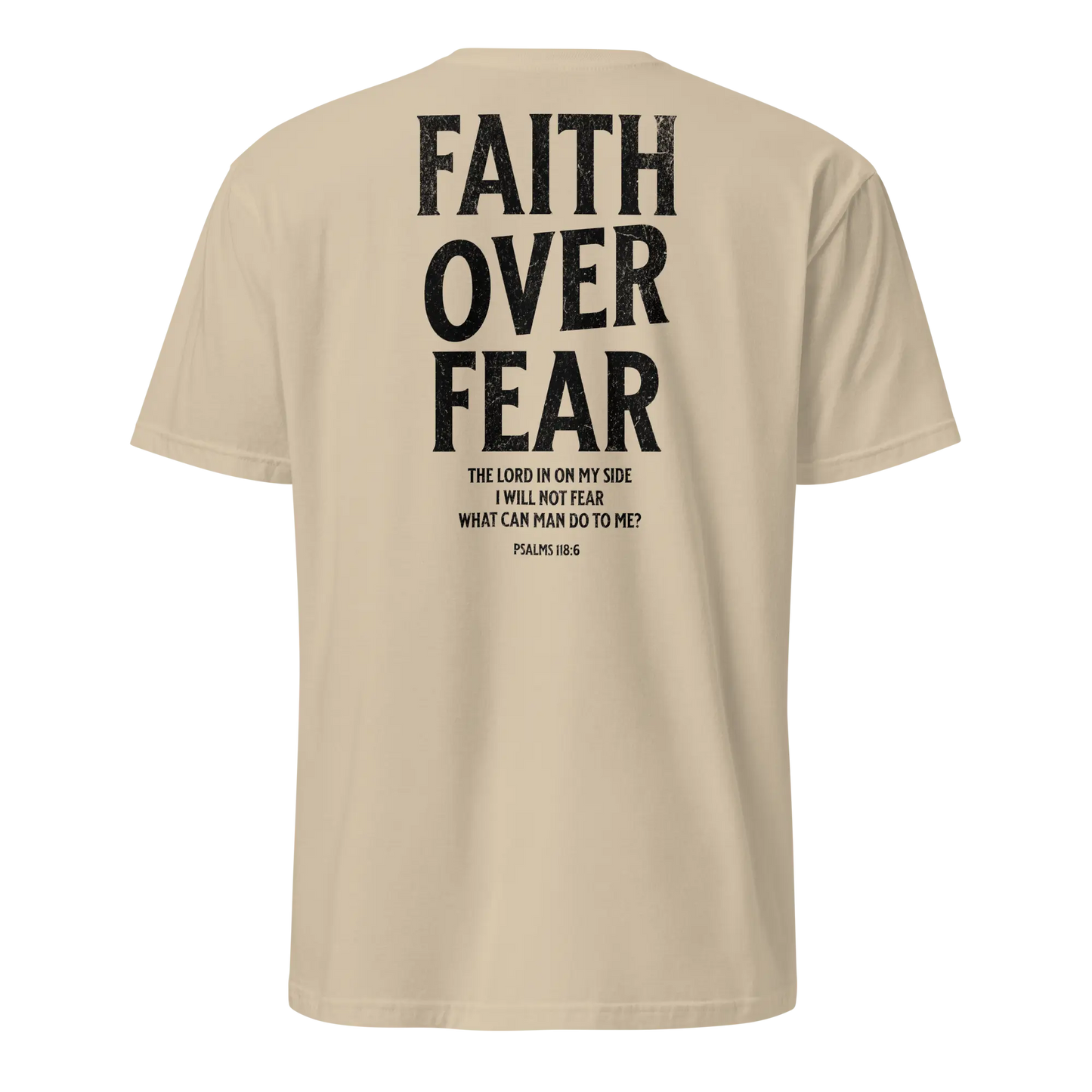 faith over fear sand shirt