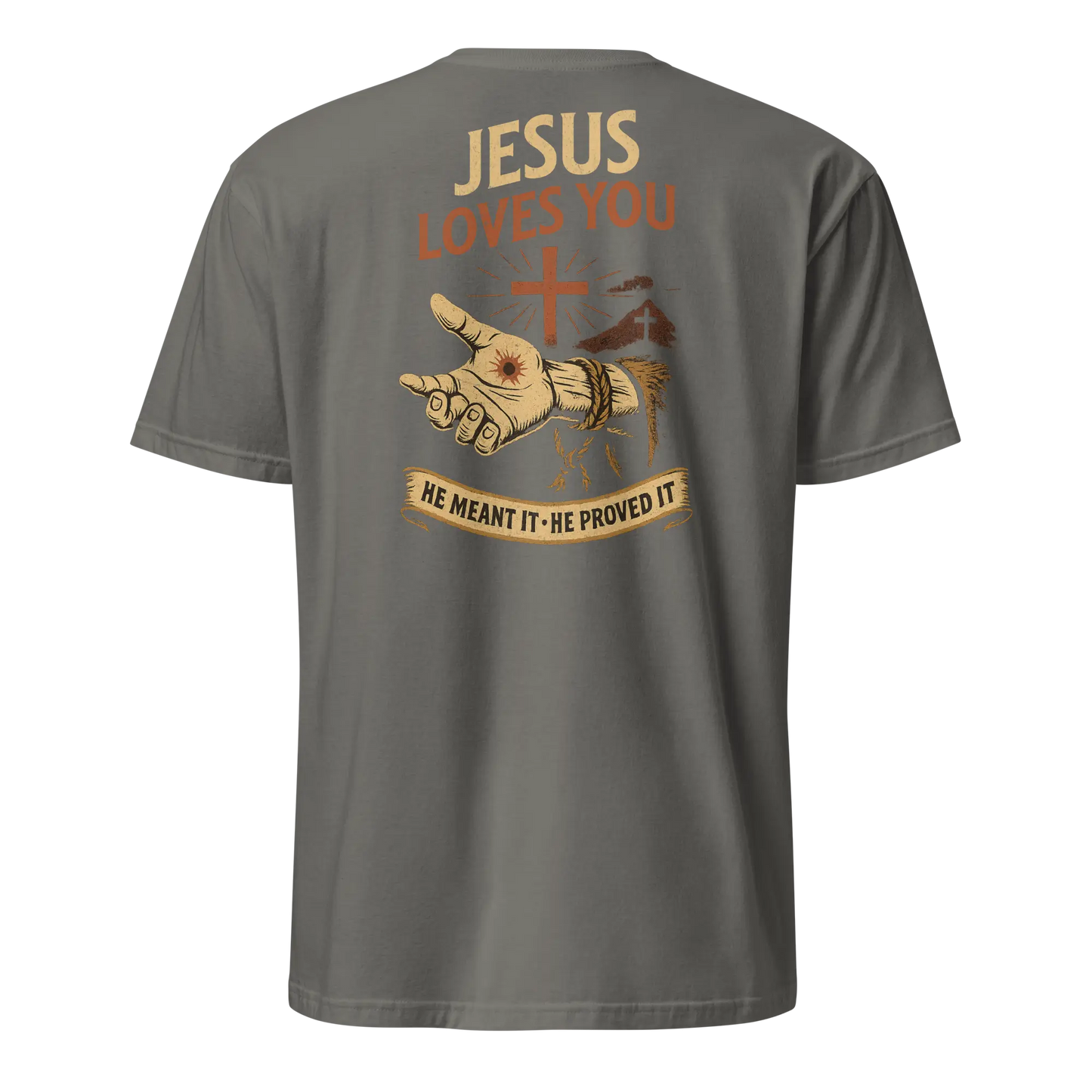 jesus loves you charcoal shirt