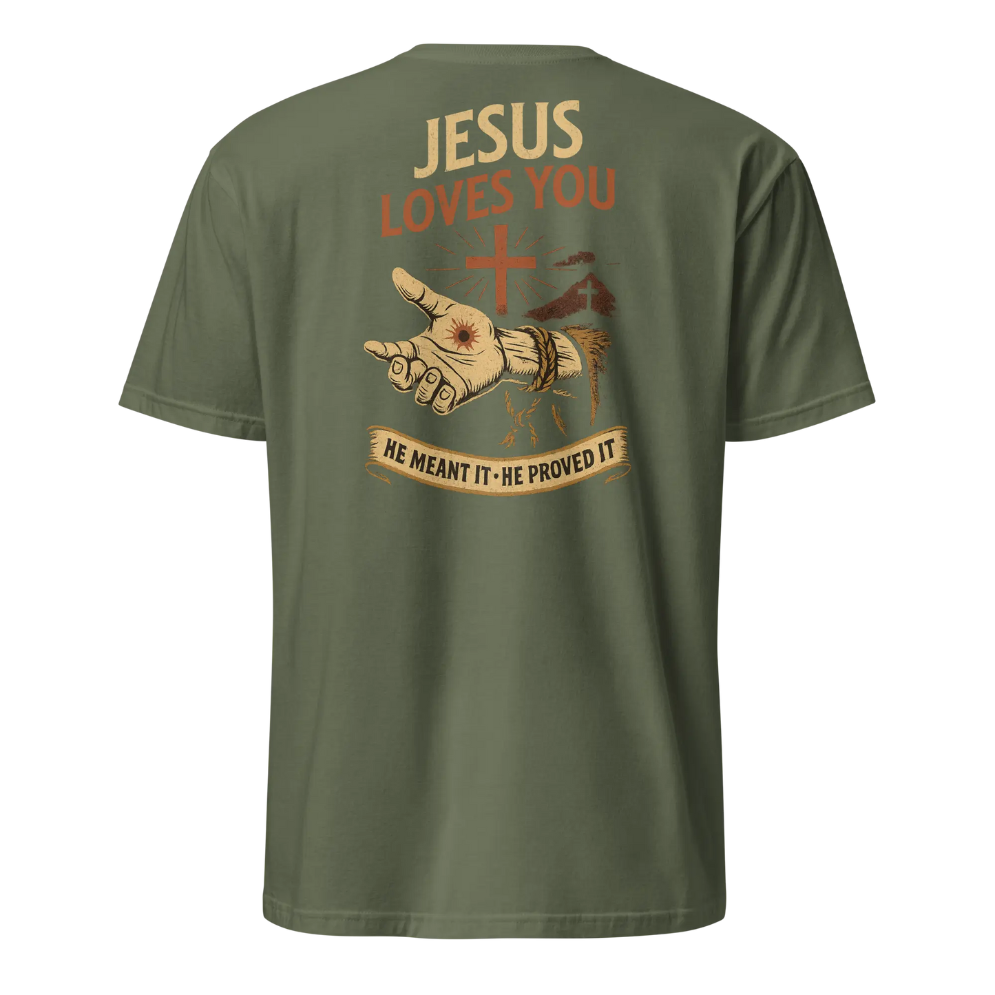 jesus loves you green shirt