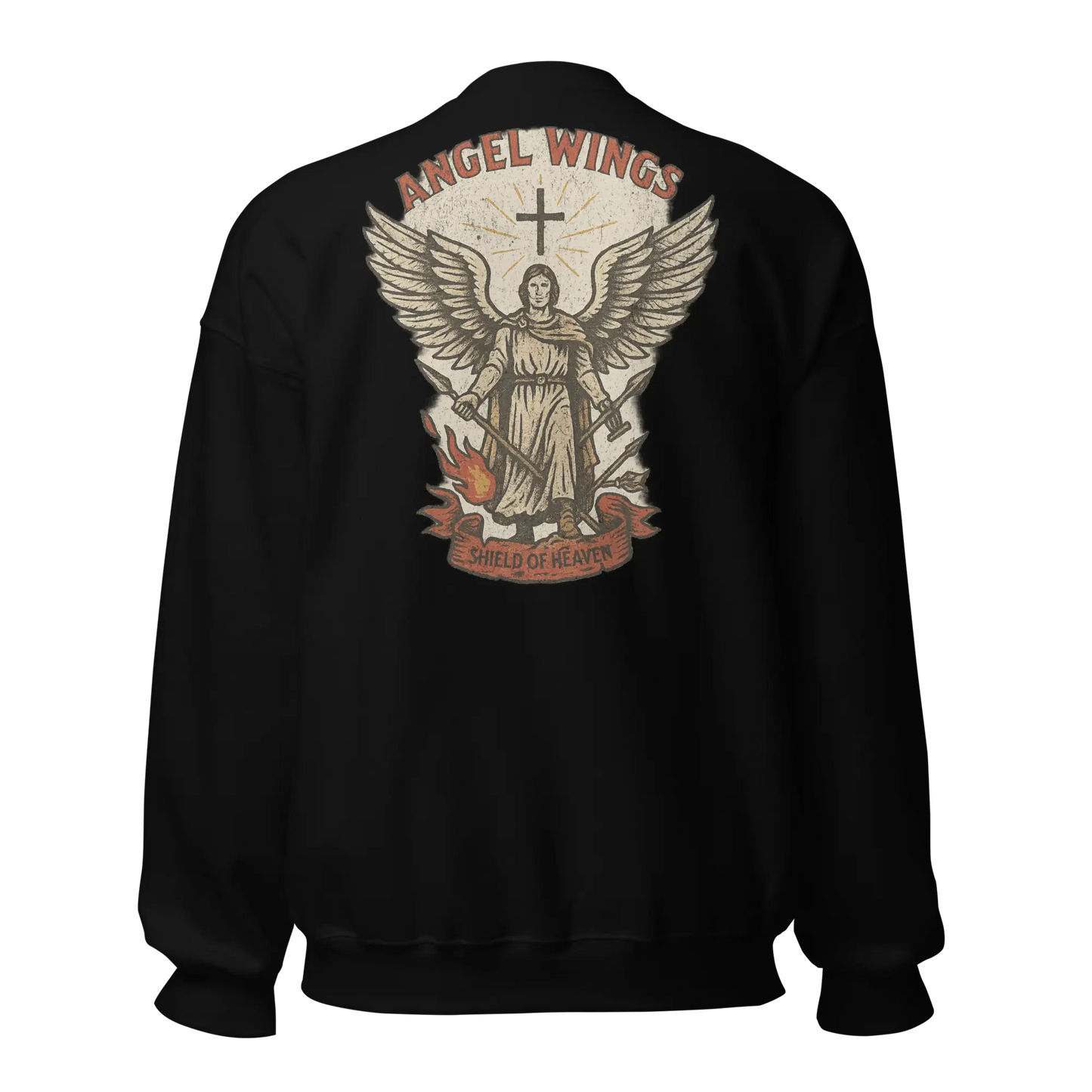 angel wings black sweatshirt