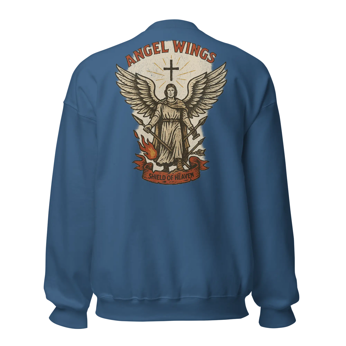 angel wings indigo blue sweatshirt
