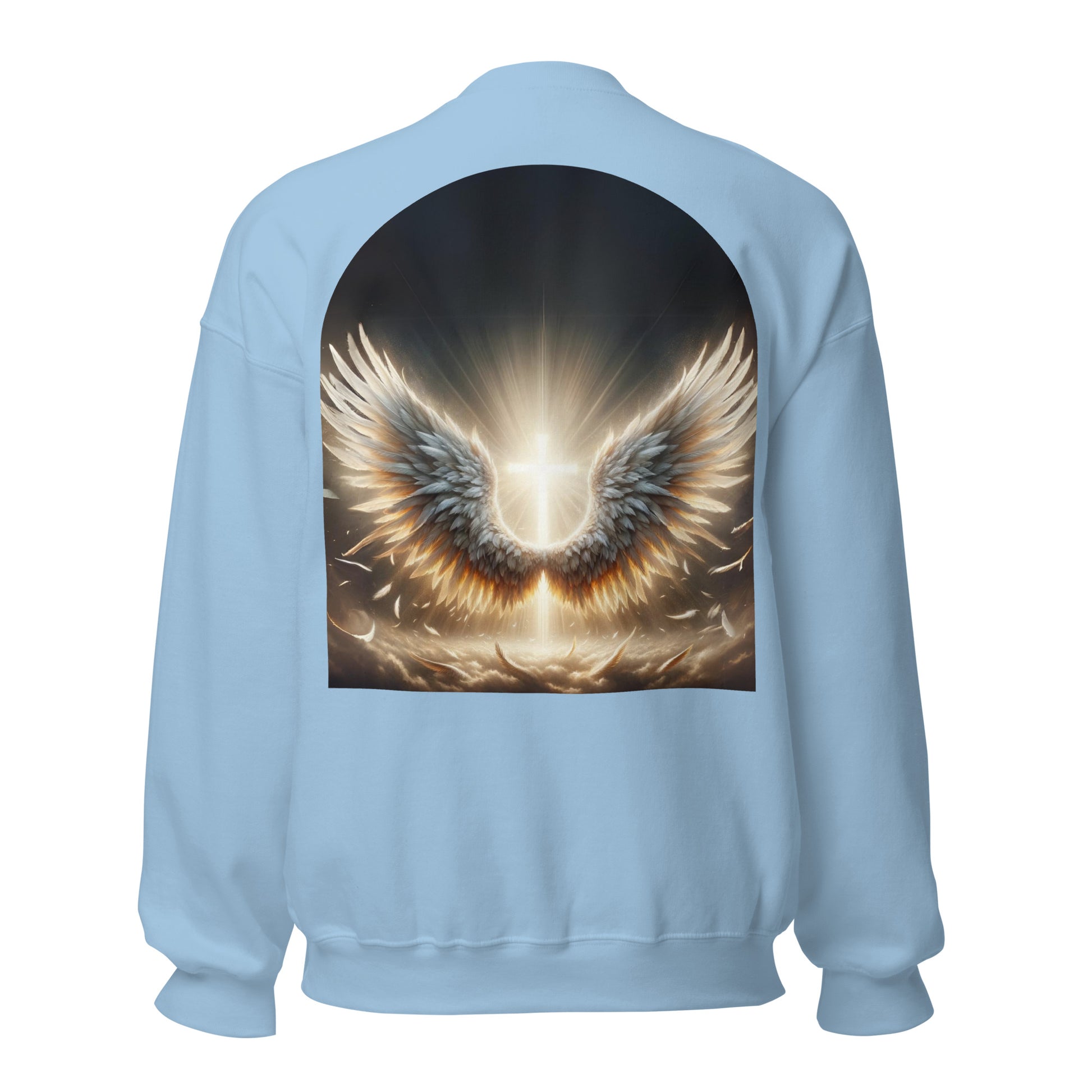 angel wings sweatshirt light blue