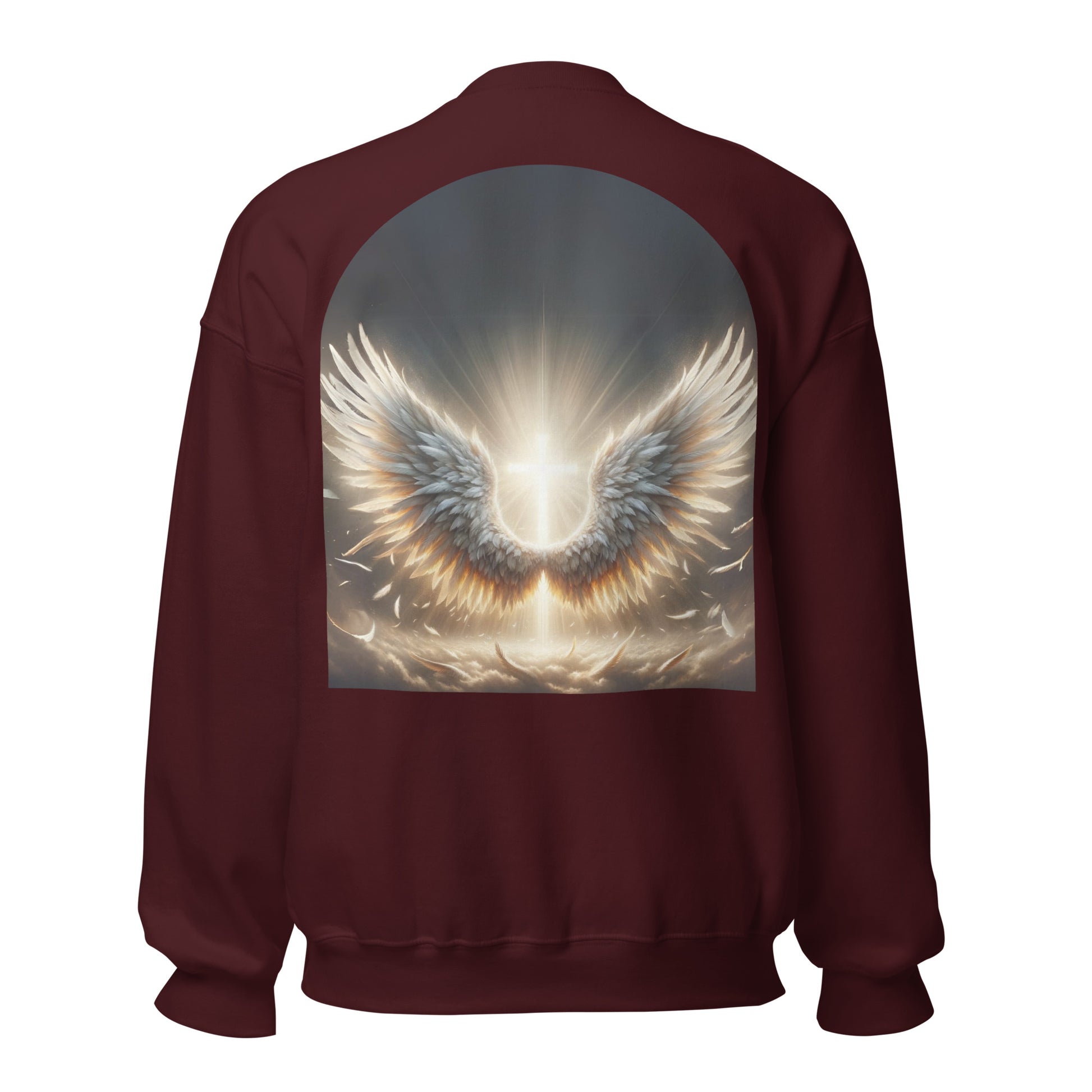 angel wings sweatshirt maroon