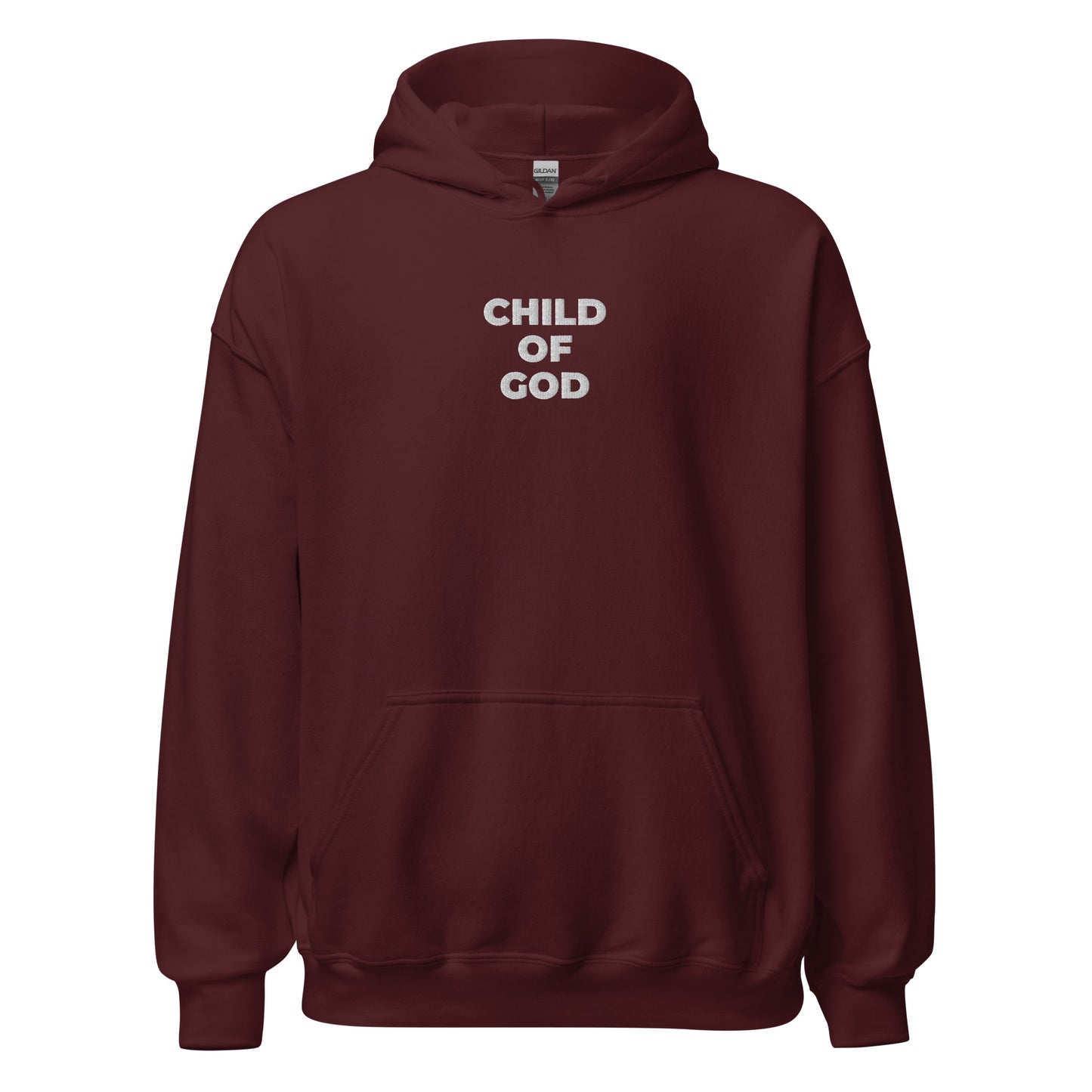 child of god hoodie maroon