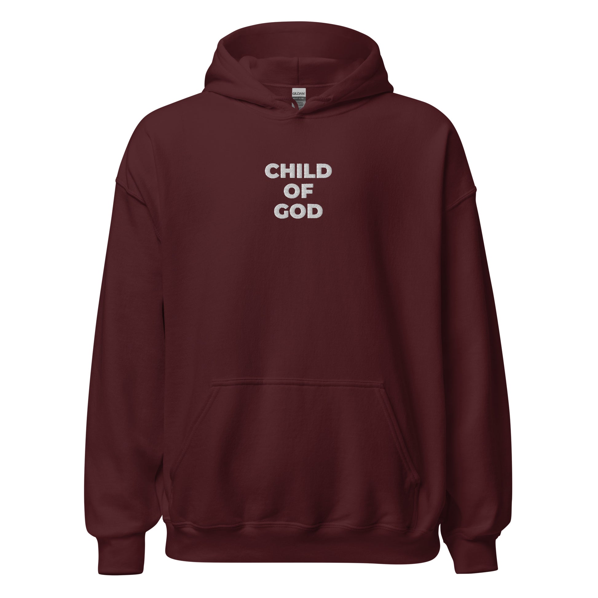 child of god hoodie maroon