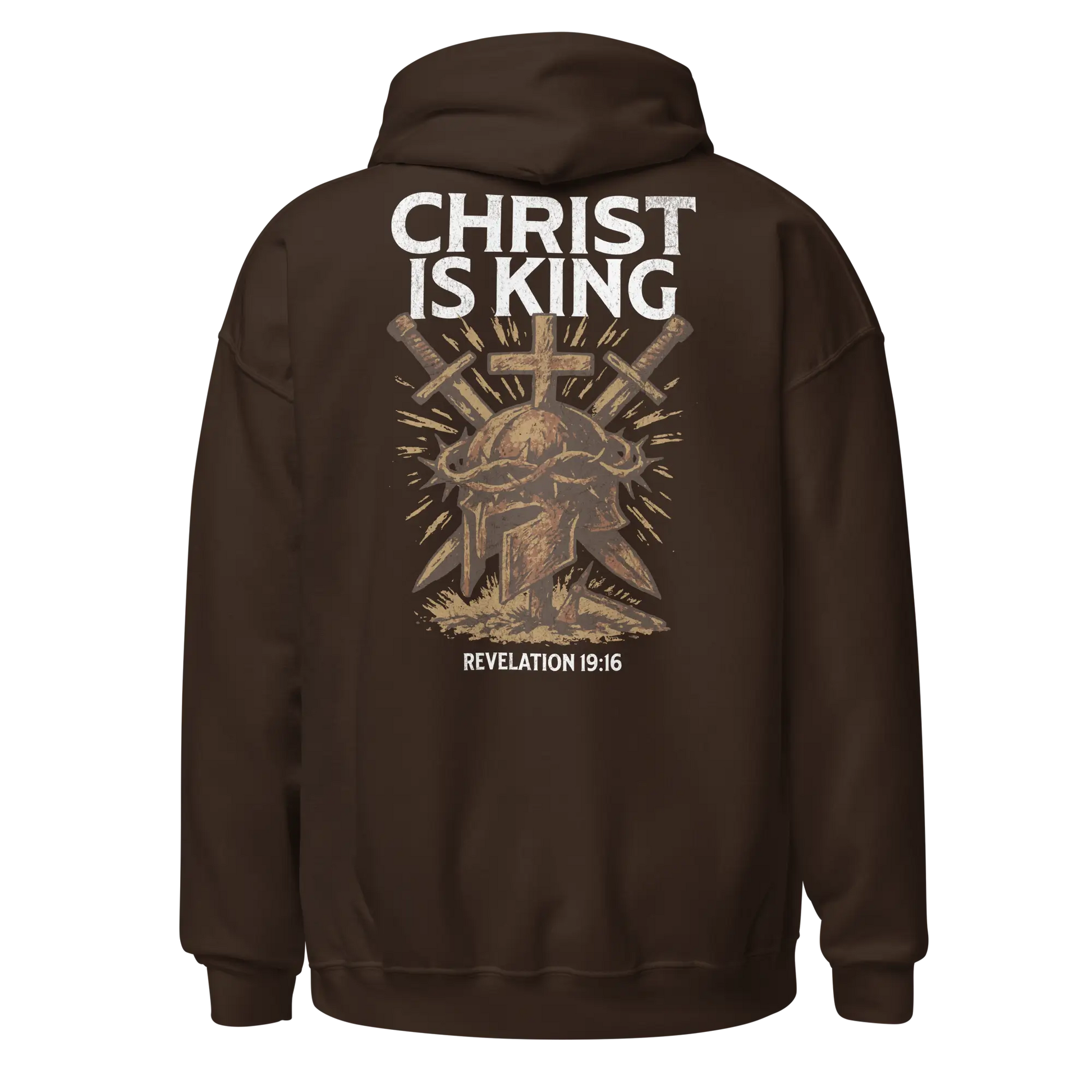 christ is king brown hoodie