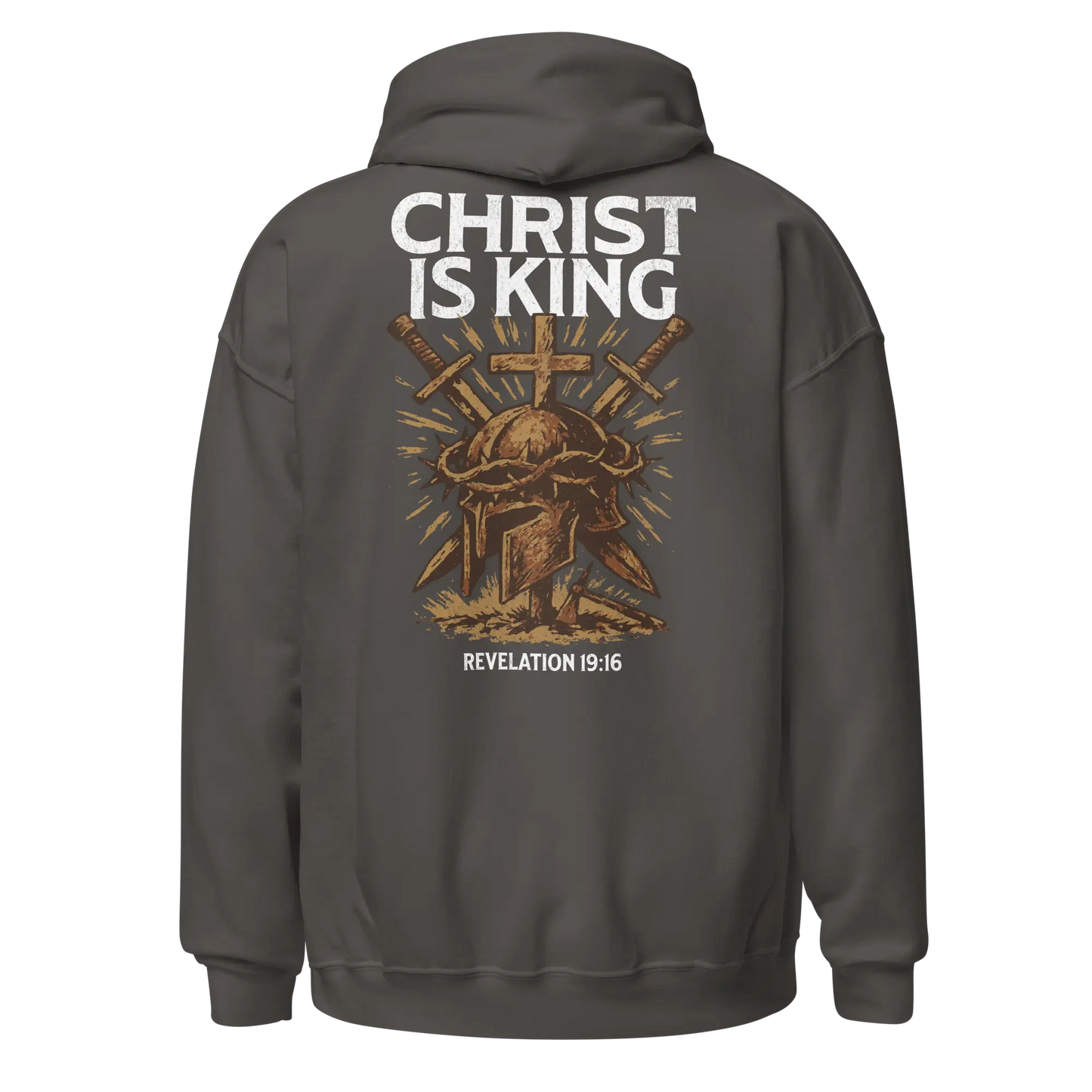 christ is king charcoal hoodie