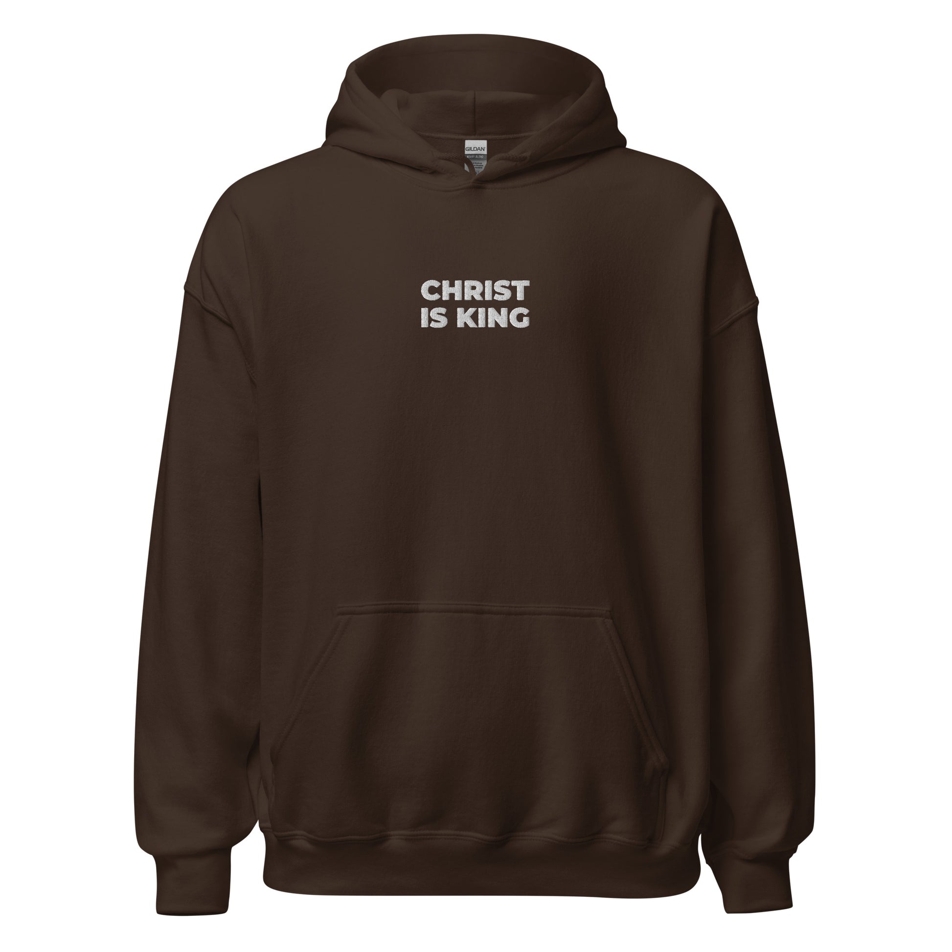 christ is king hoodie chocolate