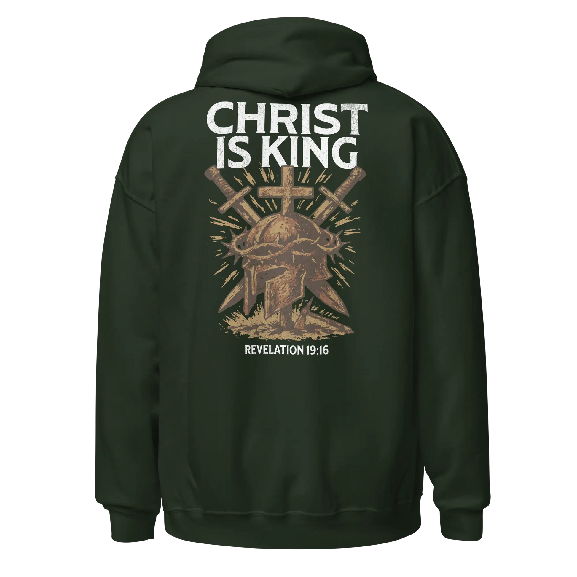 christ is king green hoodie