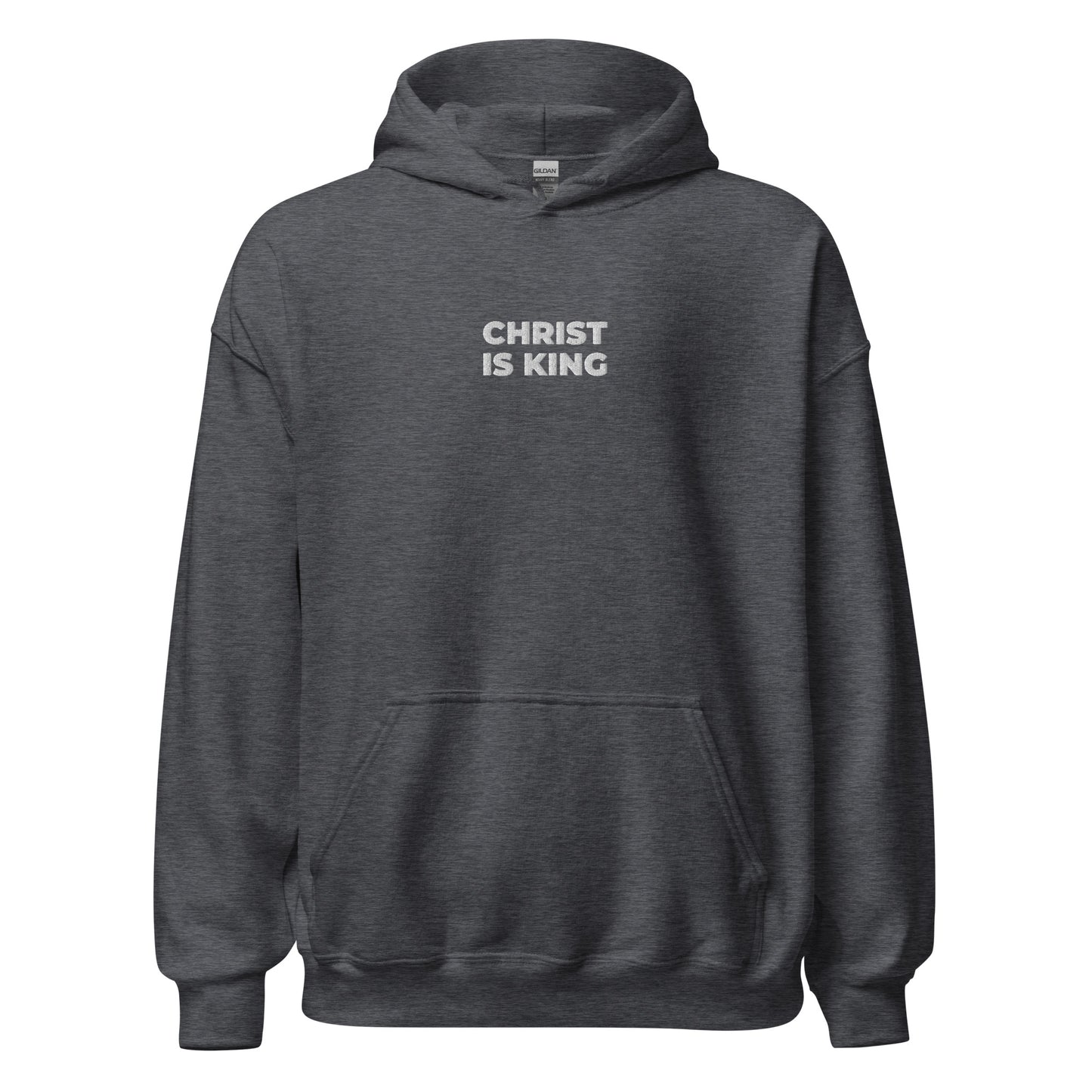 christ is king hoodie heather