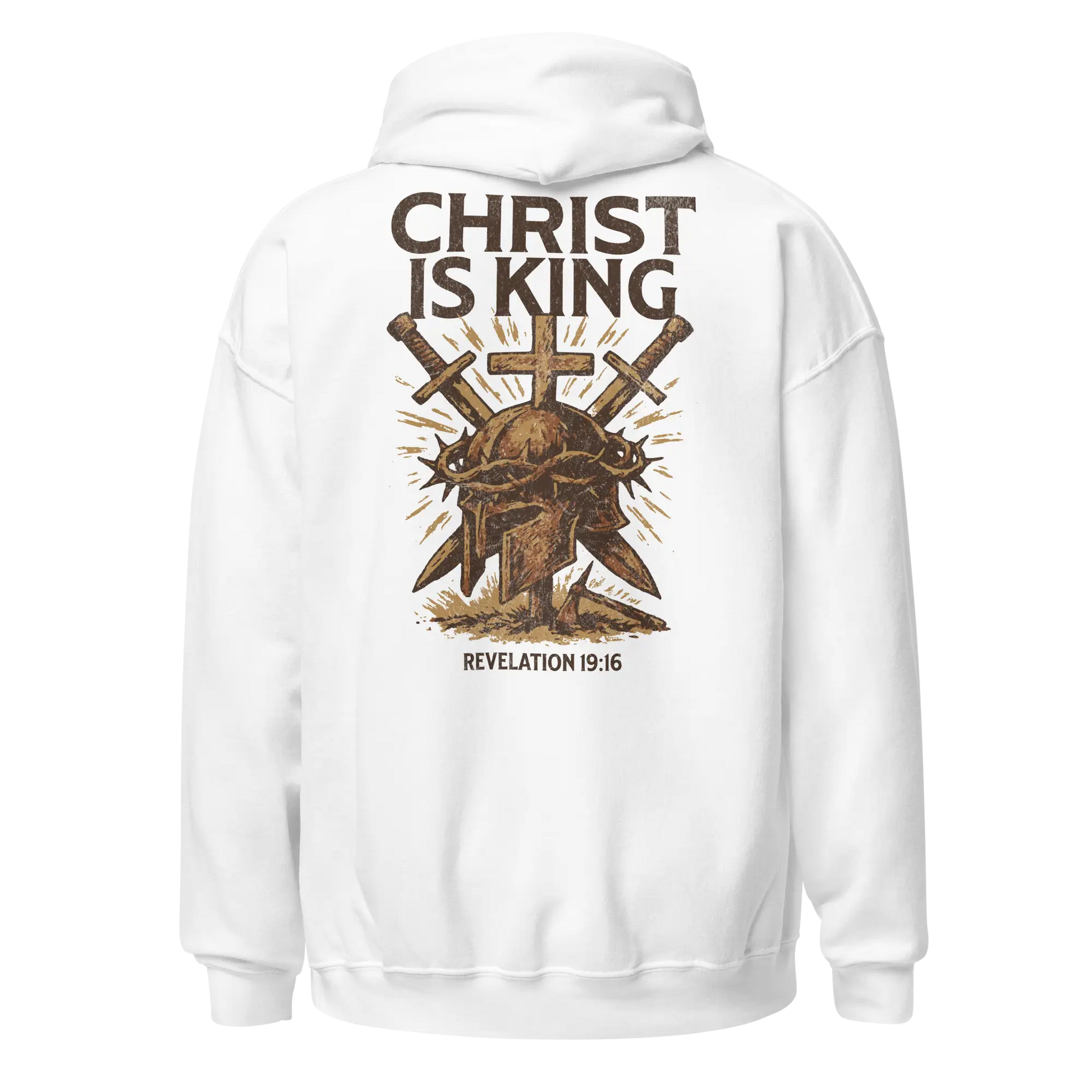 christ is king white hoodie