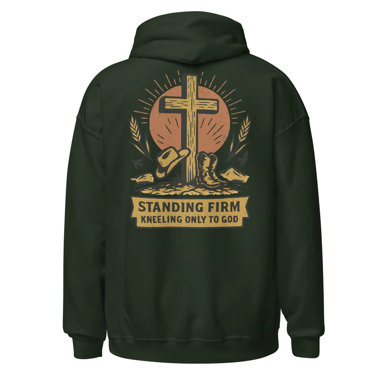 christian forest green hoodie