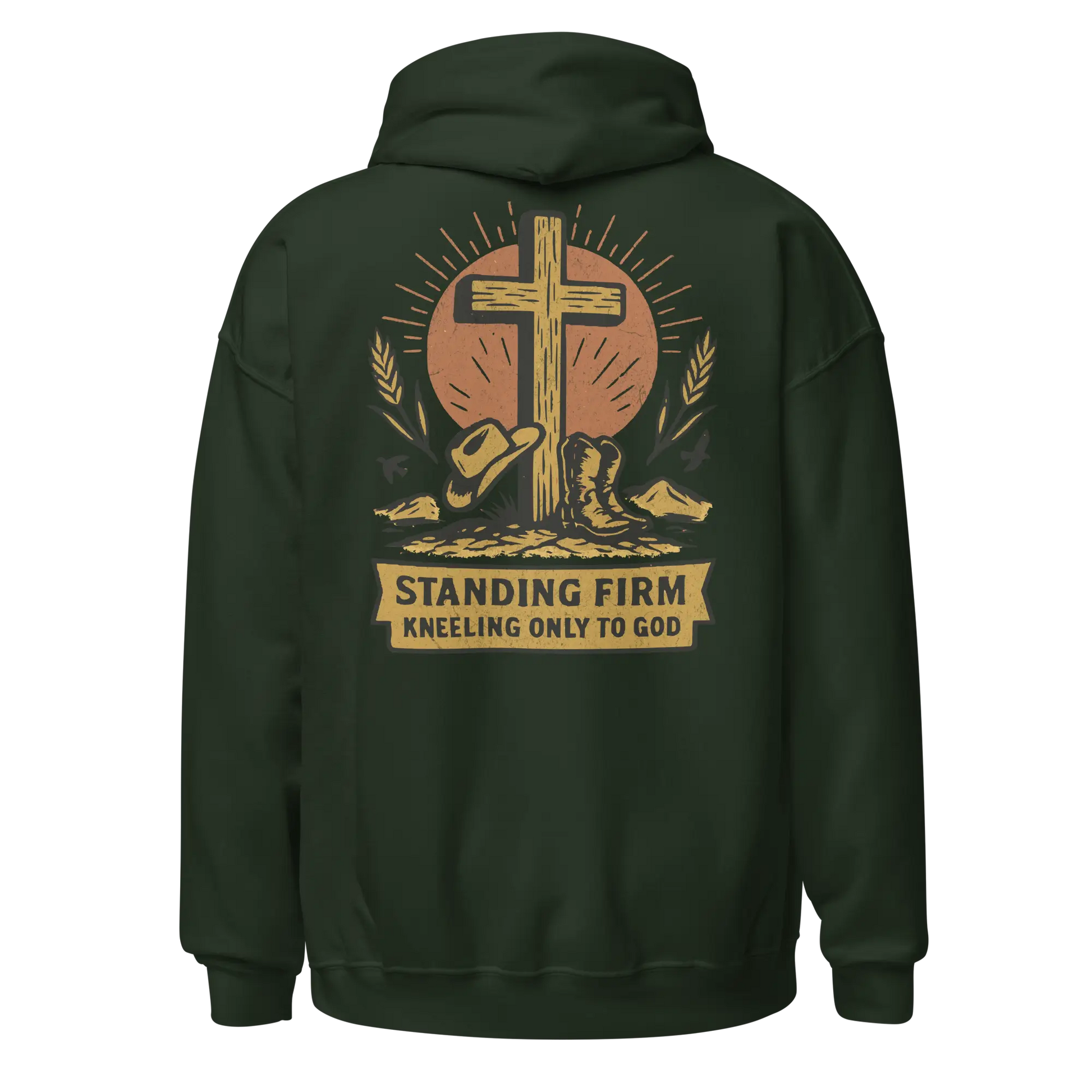 christian forest green hoodie