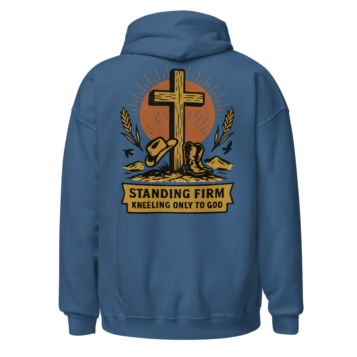 christian indigo blue hoodie