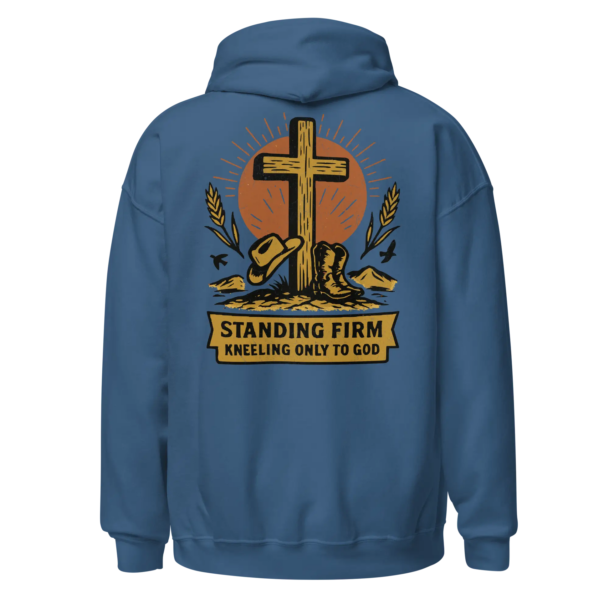christian indigo blue hoodie