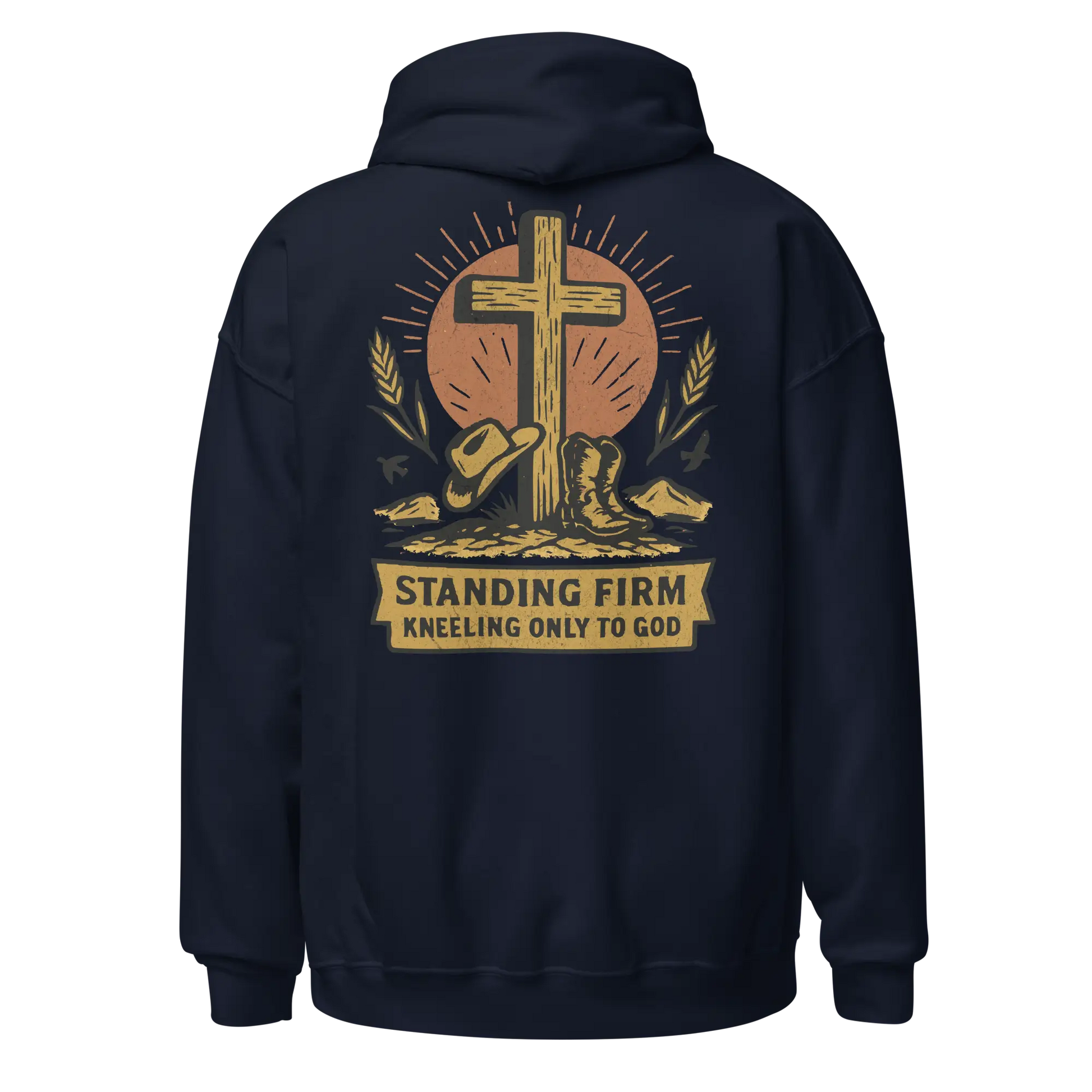 christian navy hoodie