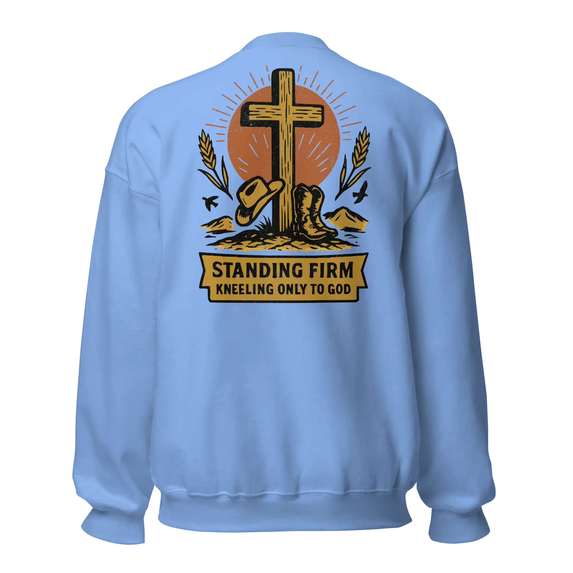 christian blue sweatshirt