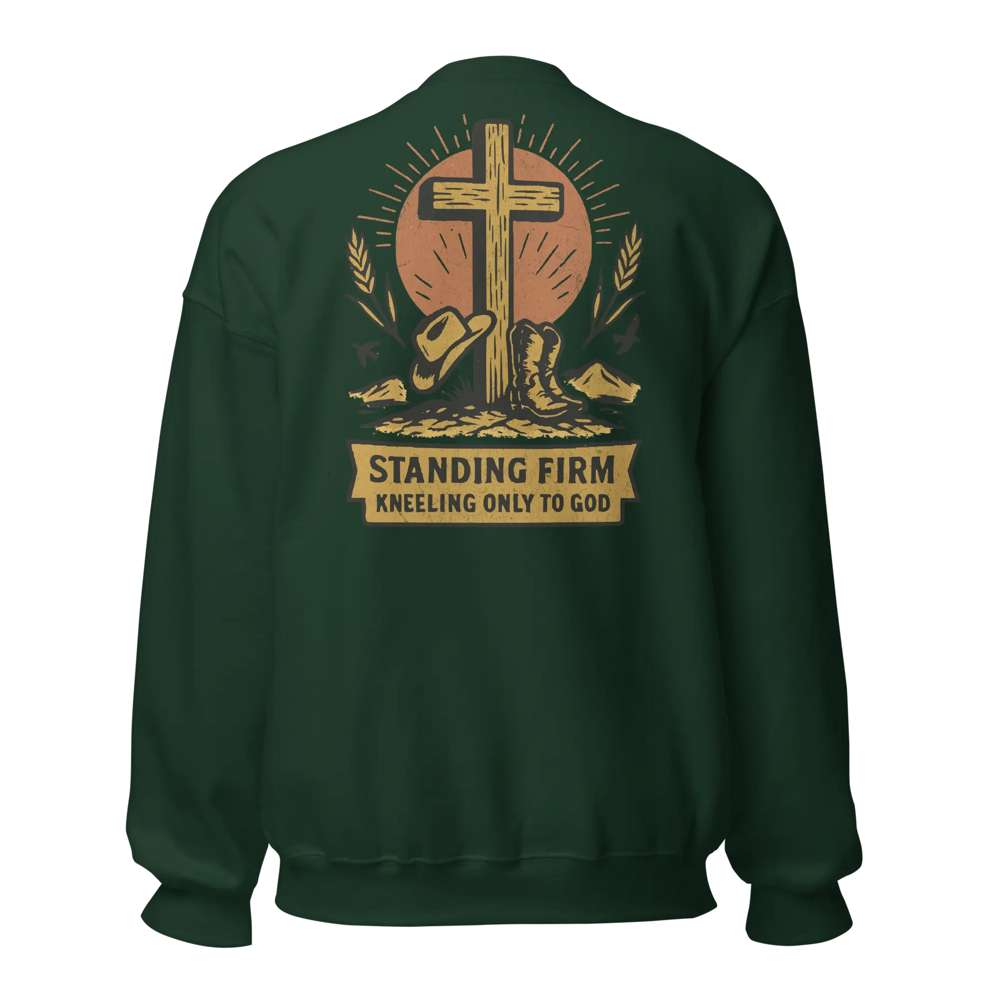 christian green sweatshirt
