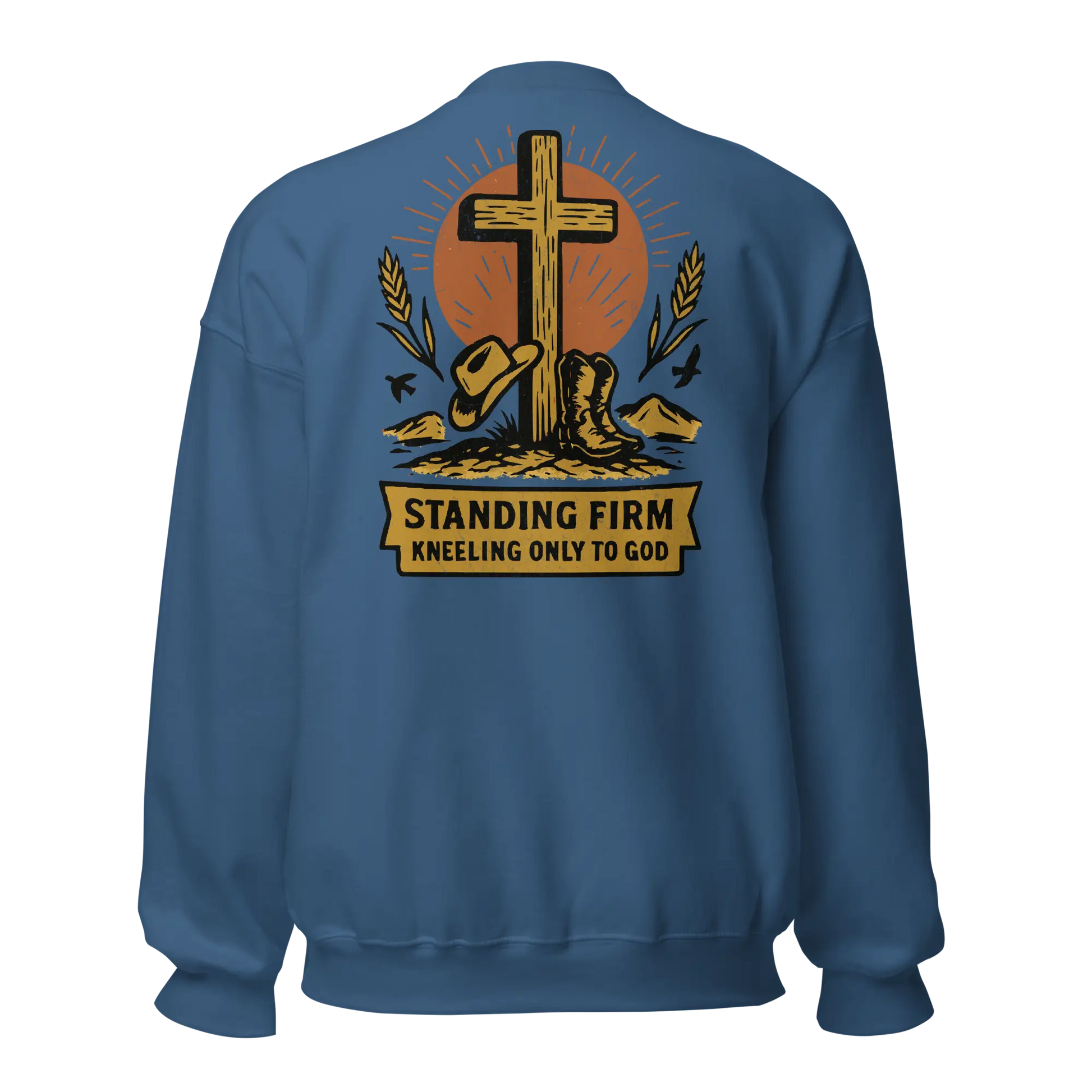 christian indigo sweatshirt
