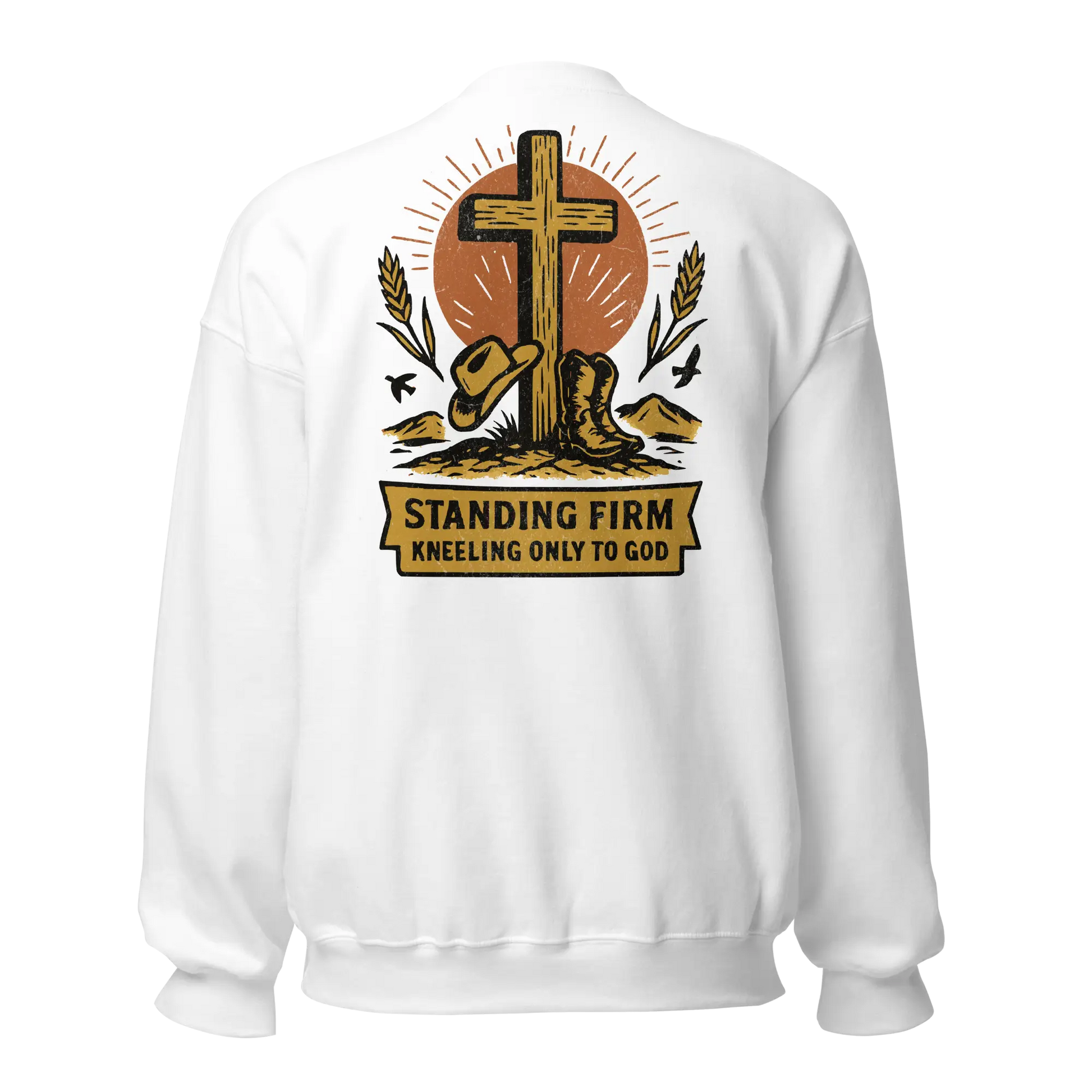 christian white sweatshirt
