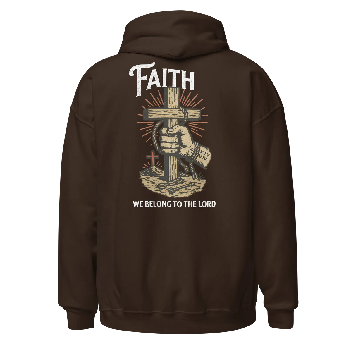 brown faith hoodie