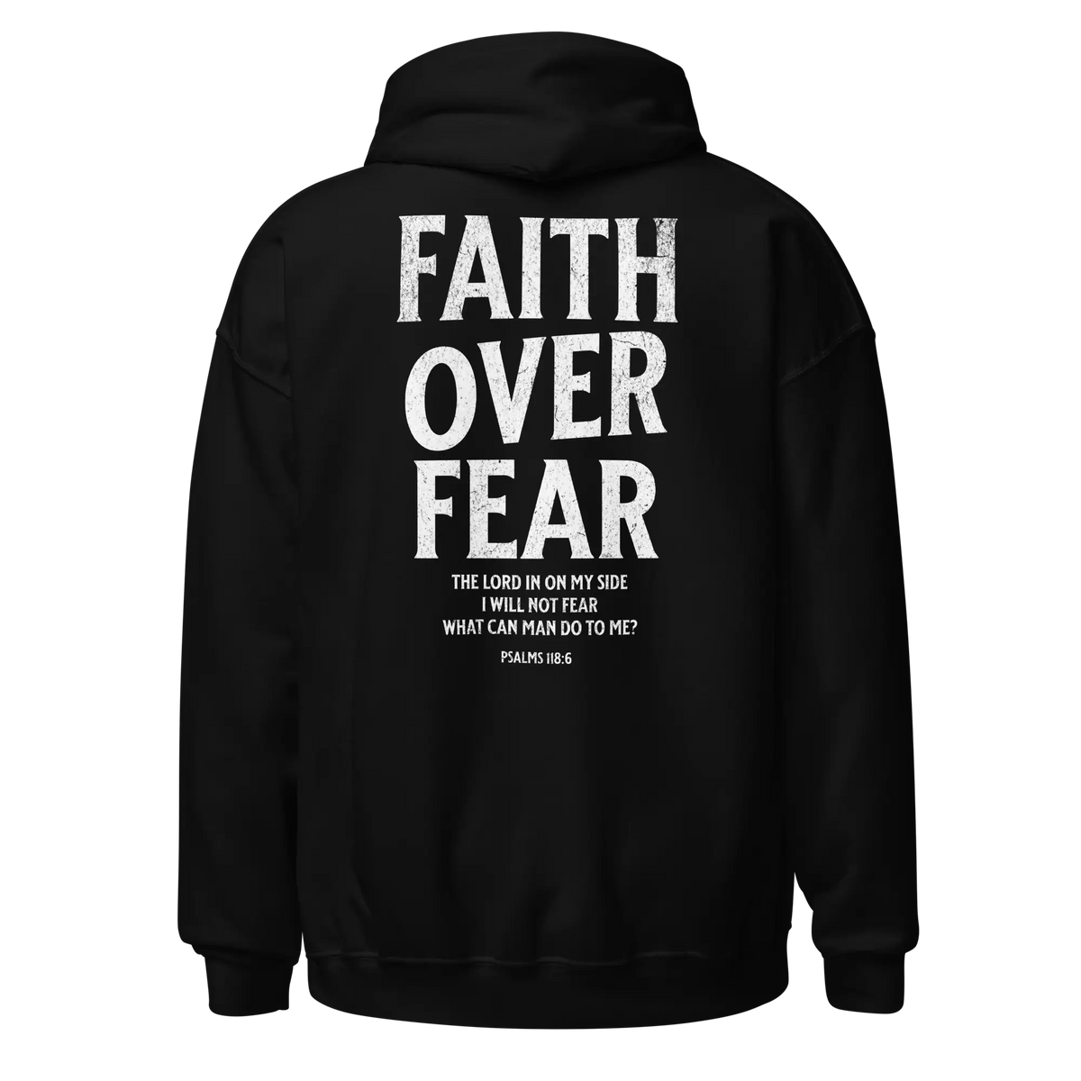 faith over fear black hoodie