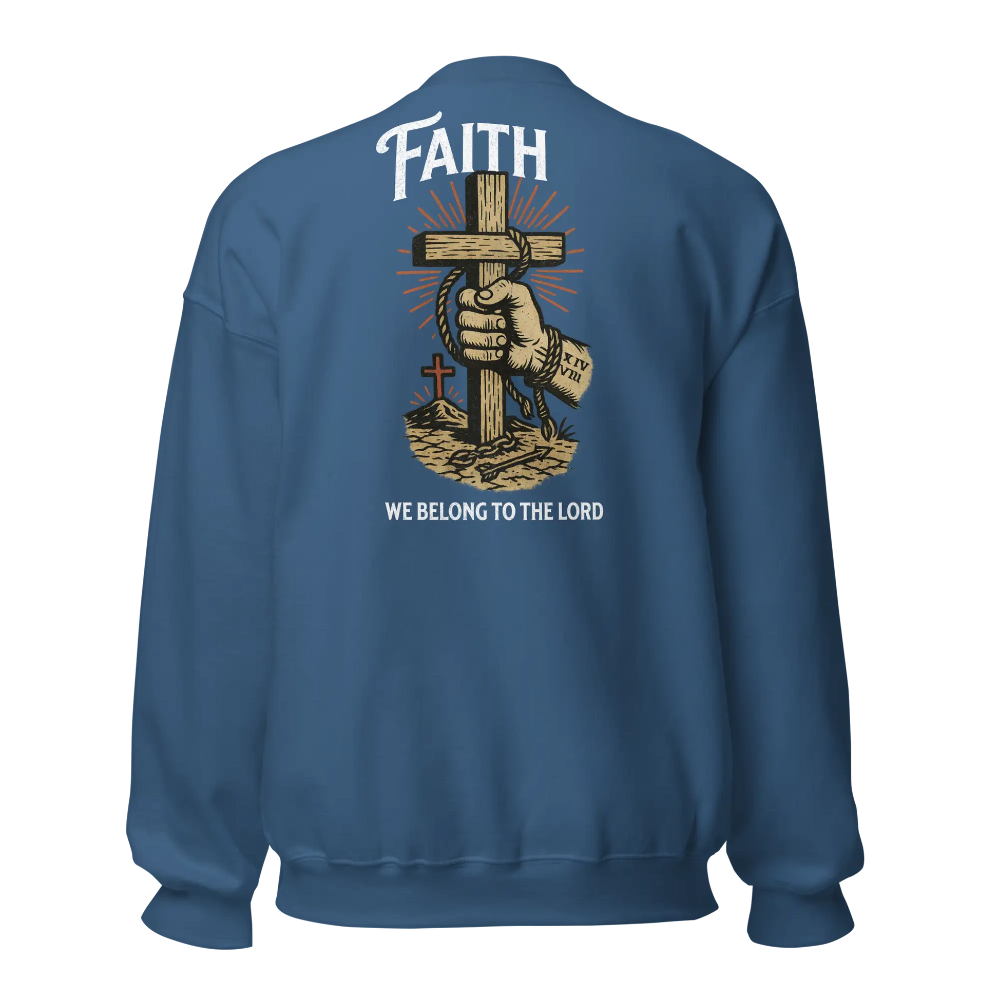 faith indigo blue sweatshirt