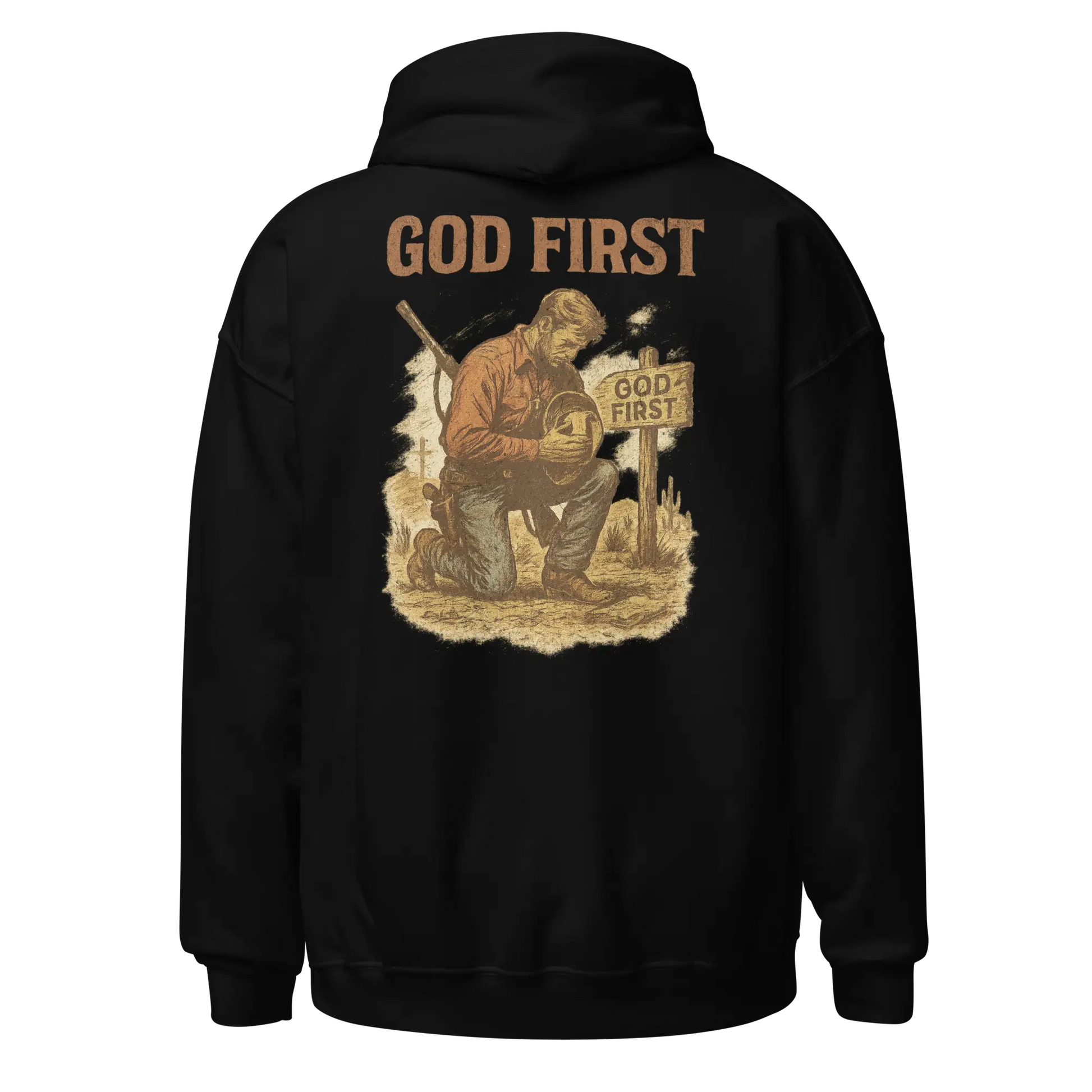 god first black hoodie