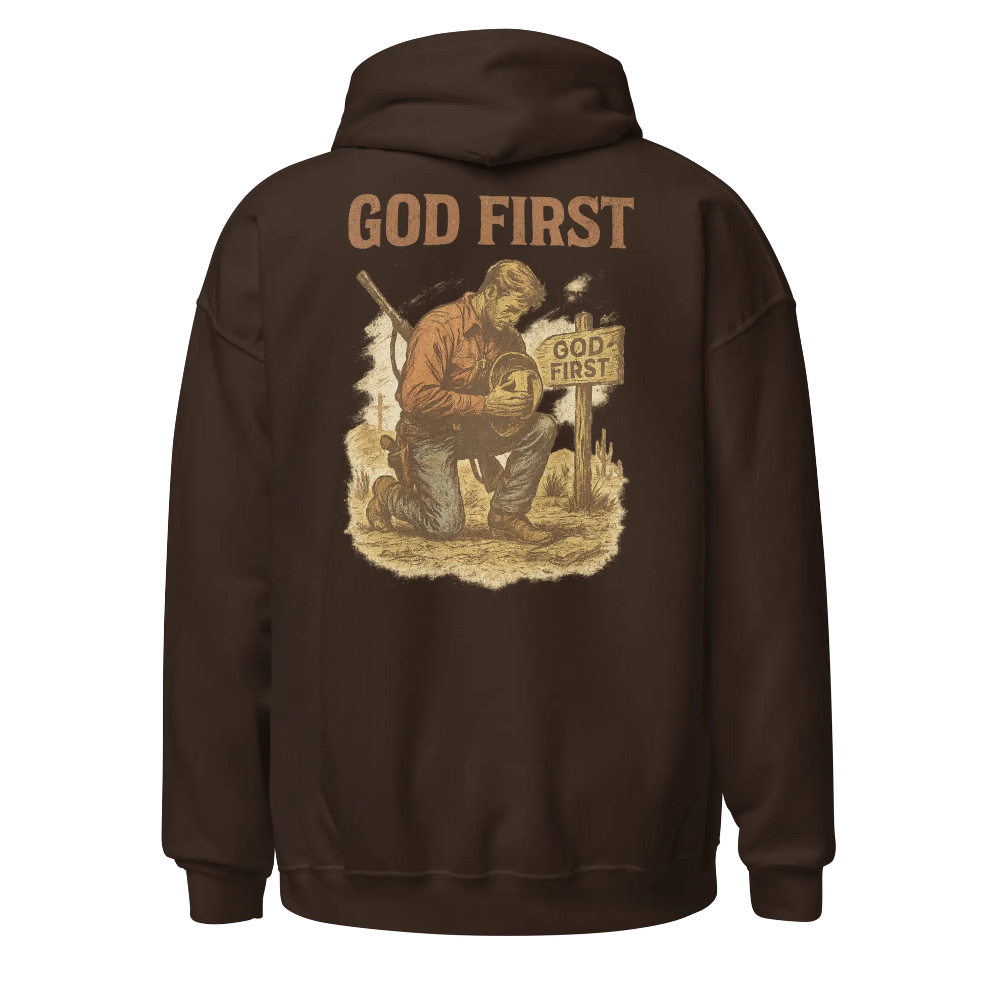 god first brown hoodie