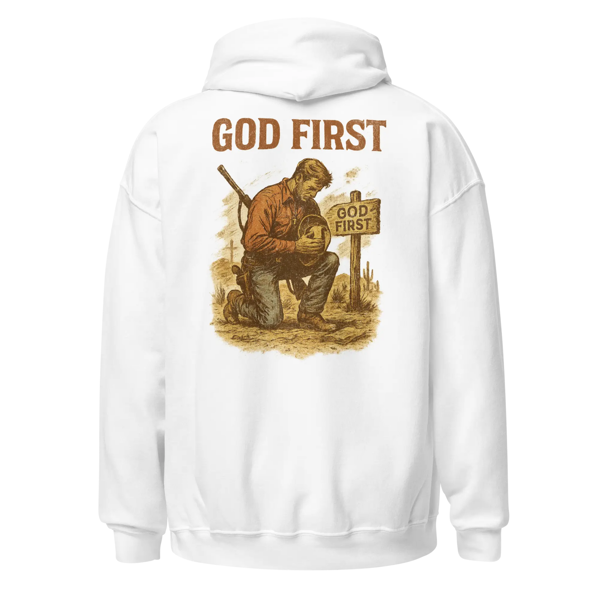 god first white hoodie