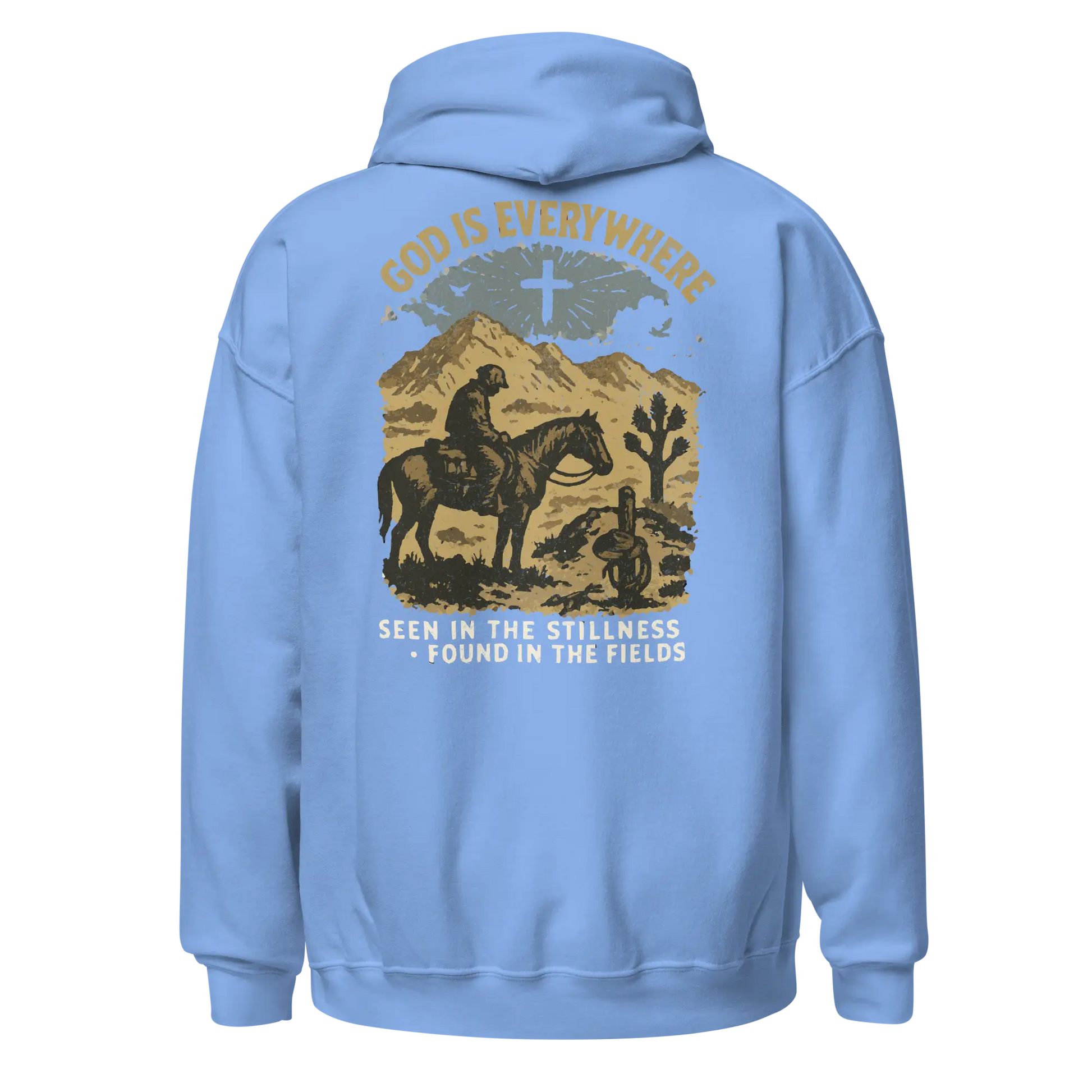 god is everywhere blue hoodie