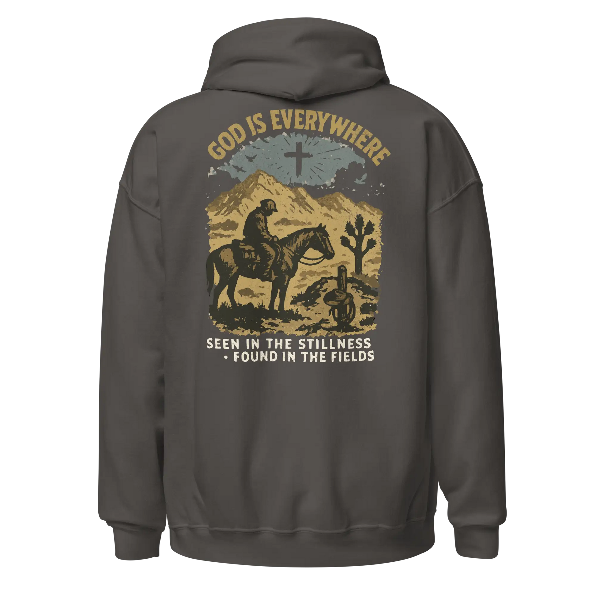 god is everywhere charcoal hoodie