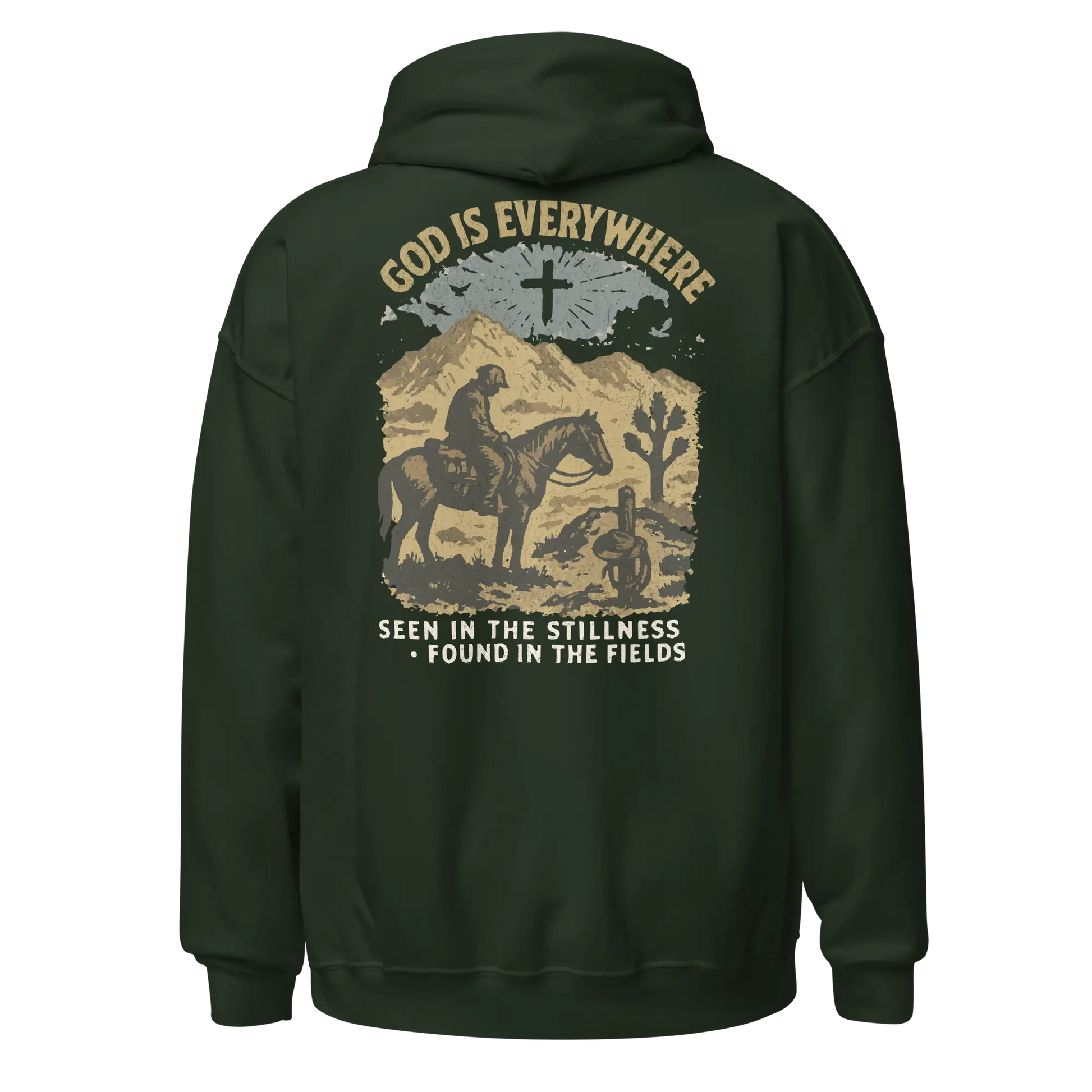 god is everywhere green hoodie