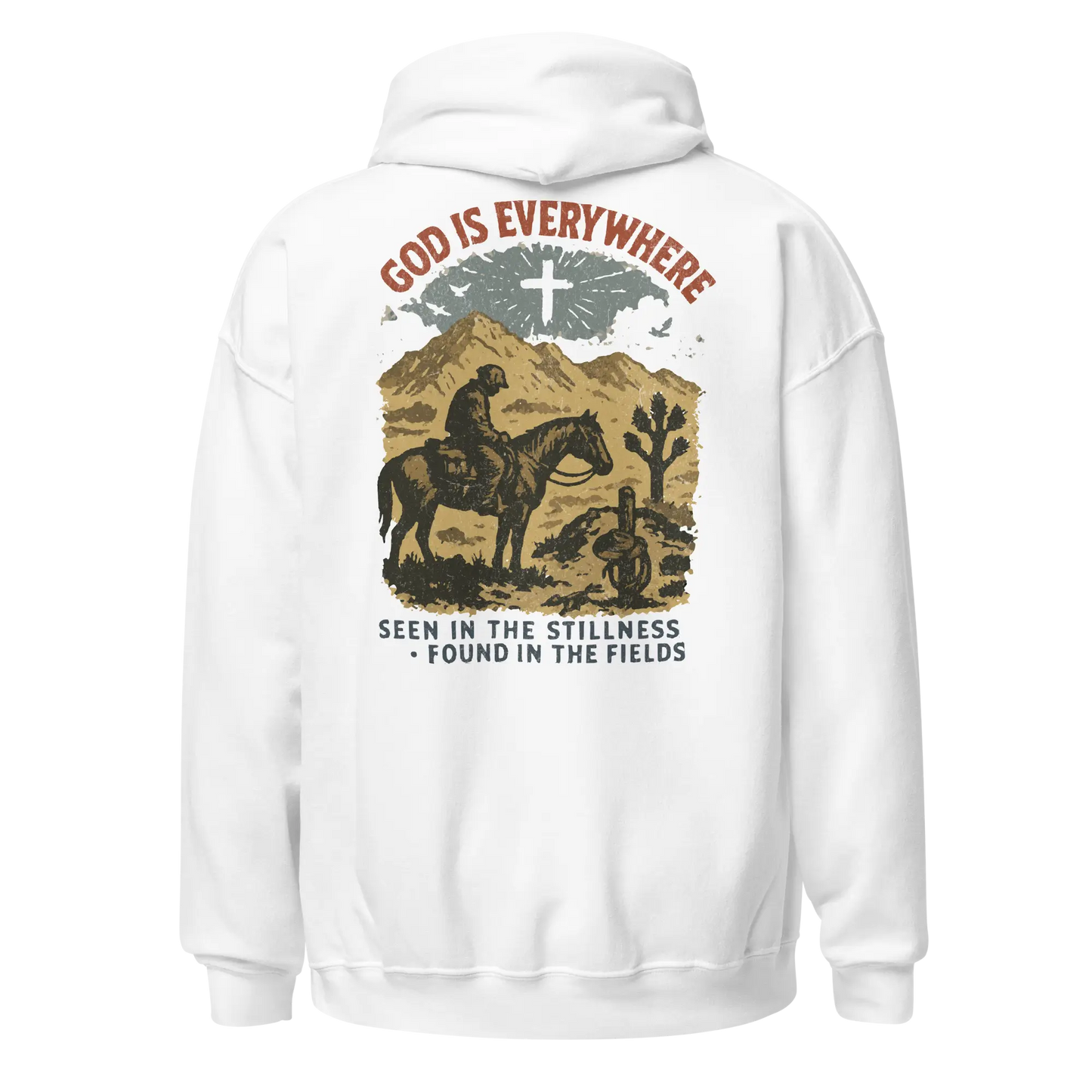 god is everywhere white hoodie