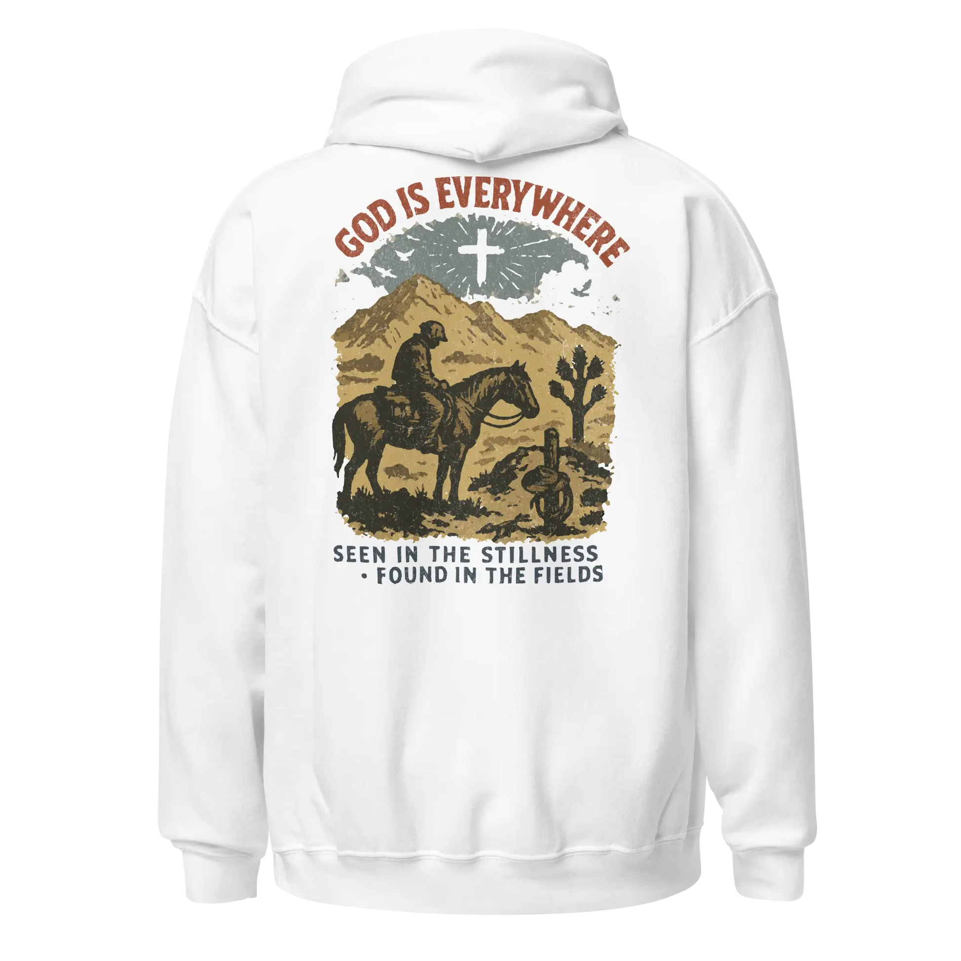 god is everywhere white hoodie