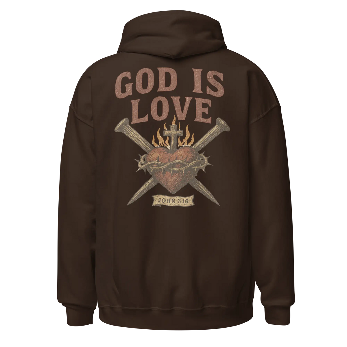 god is love brown hoodie