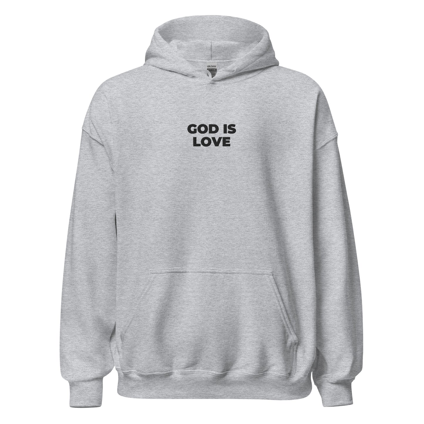 god is love hoodie grey