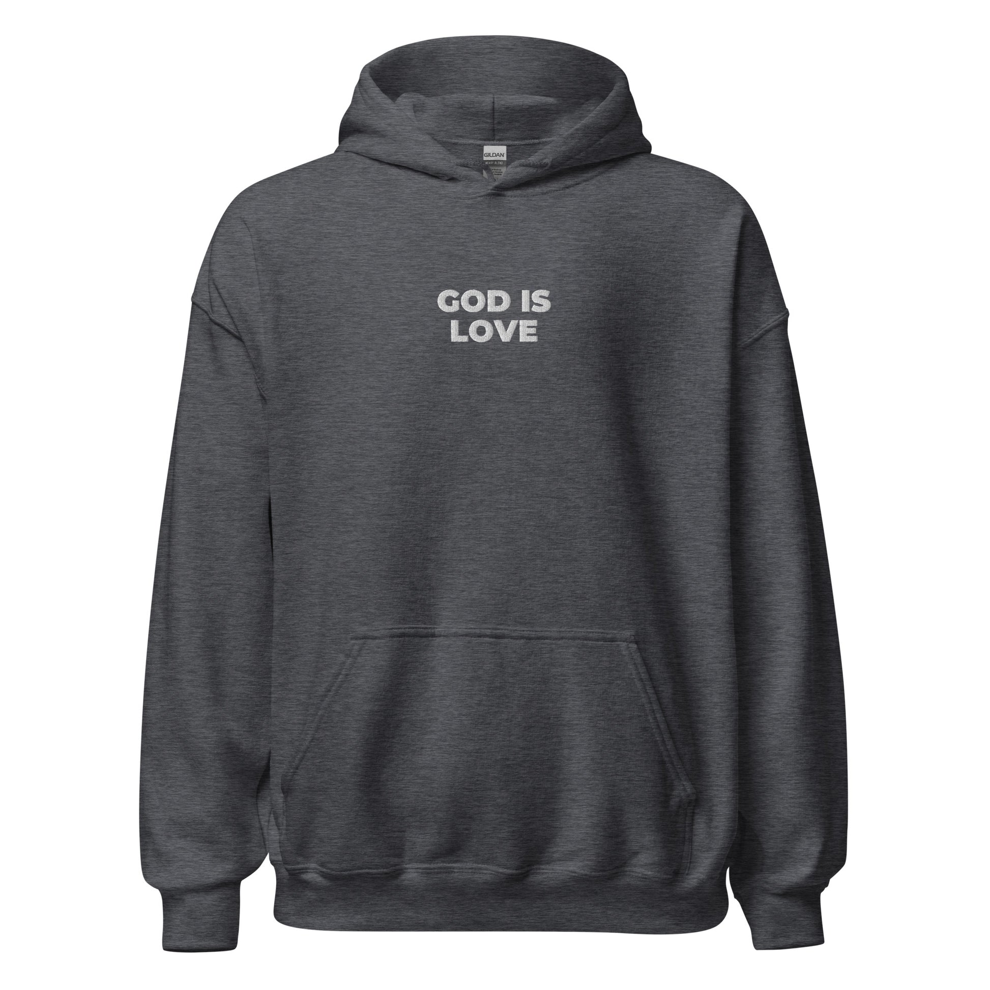 god is love hoodie heather