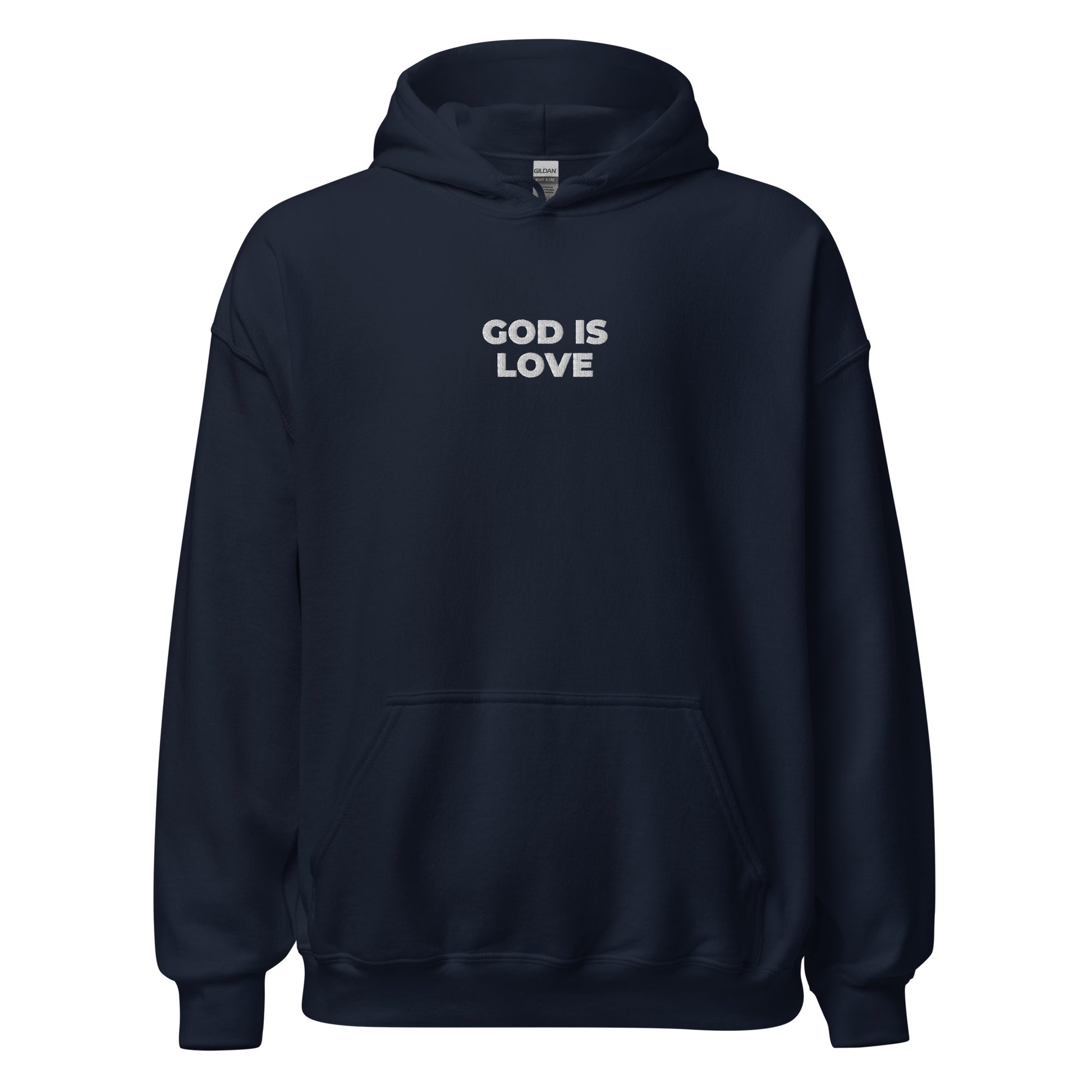 god is love hoodie navy