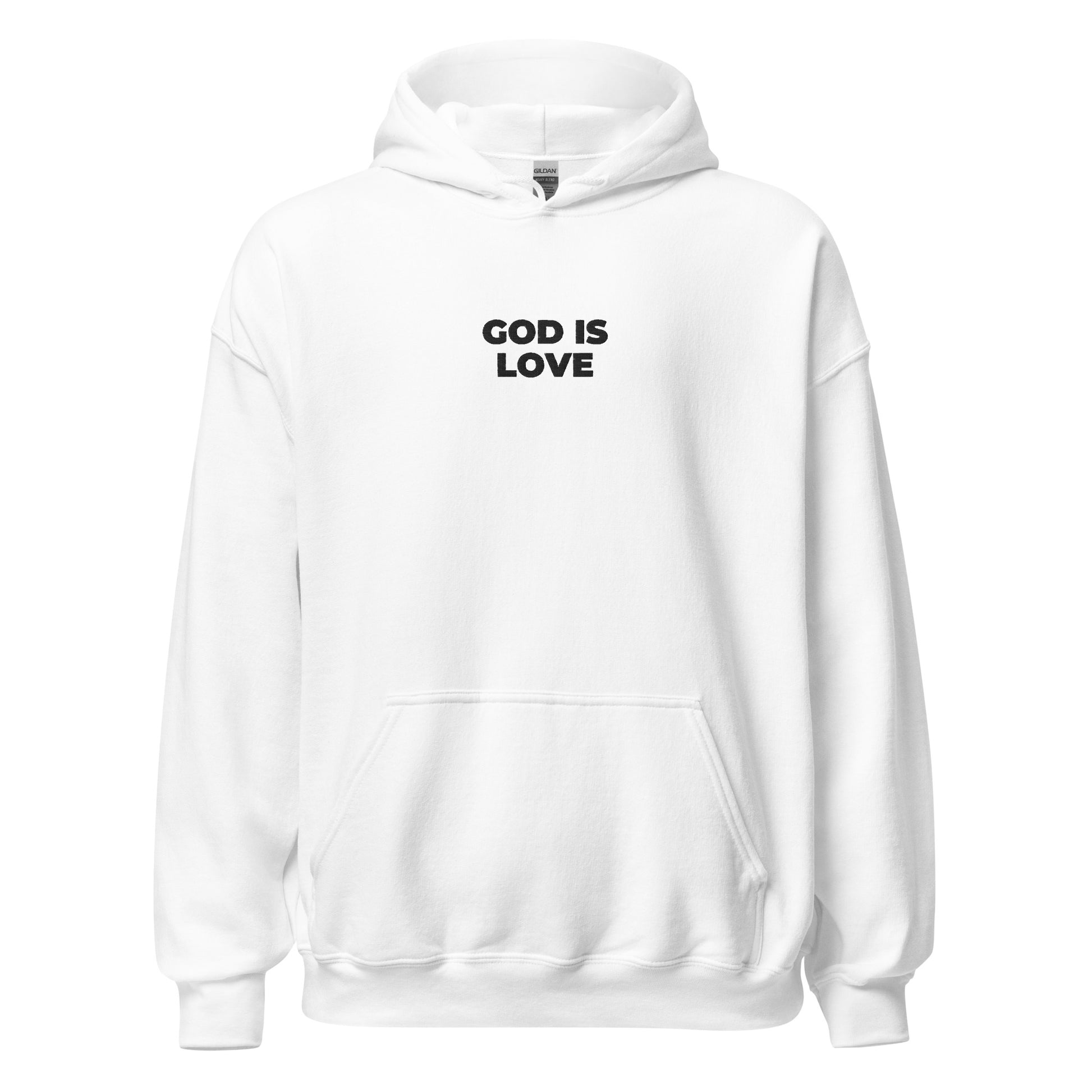 god is love hoodie white