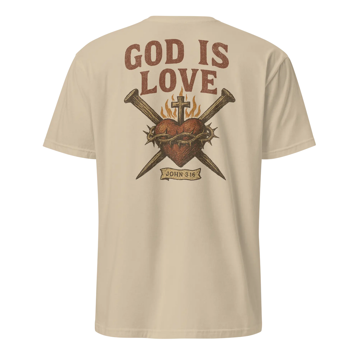 god is love beige shirt