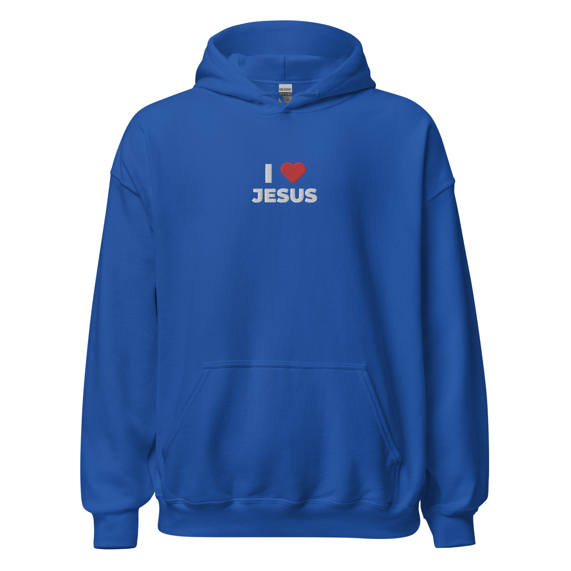 i love jesus hoodie blue