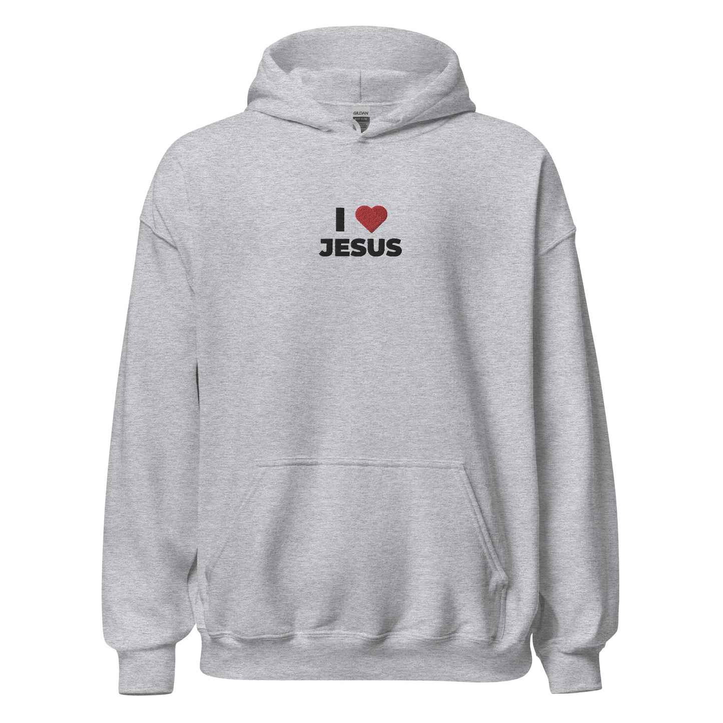 i love jesus hoodie grey