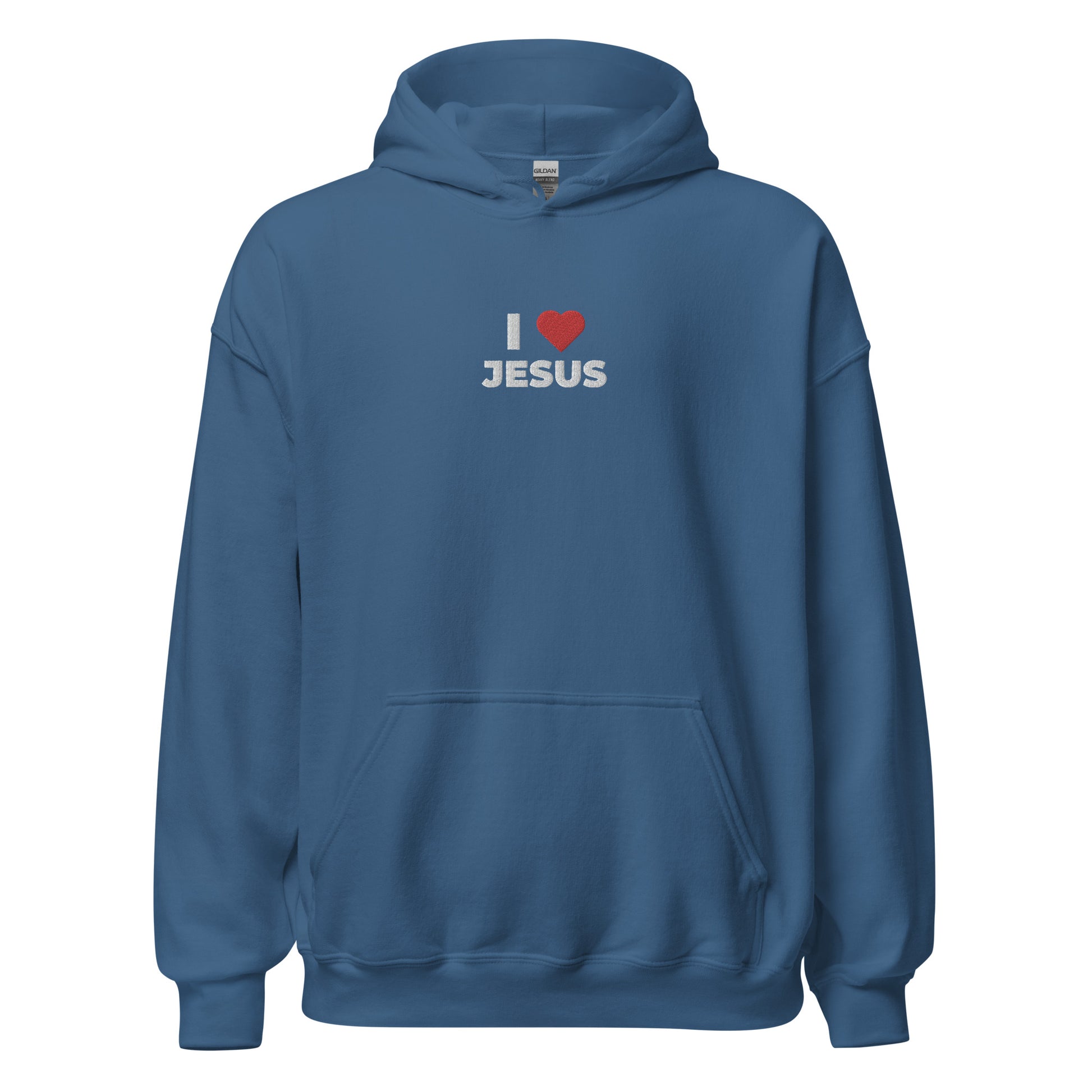 i love jesus hoodie indigo