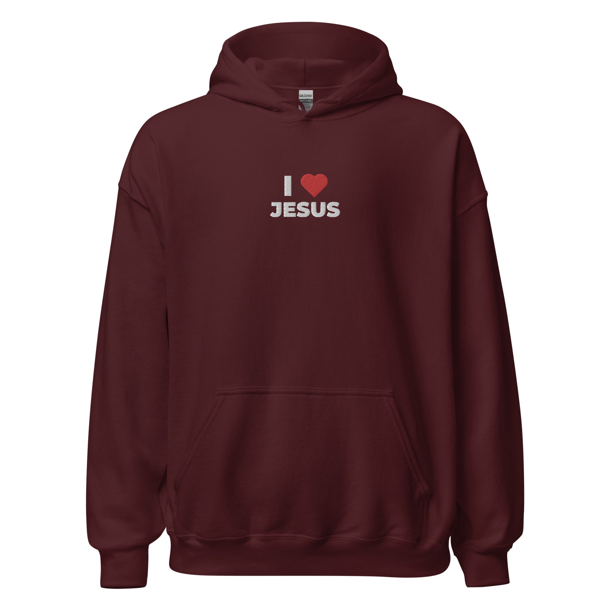 i love jesus hoodie maroon