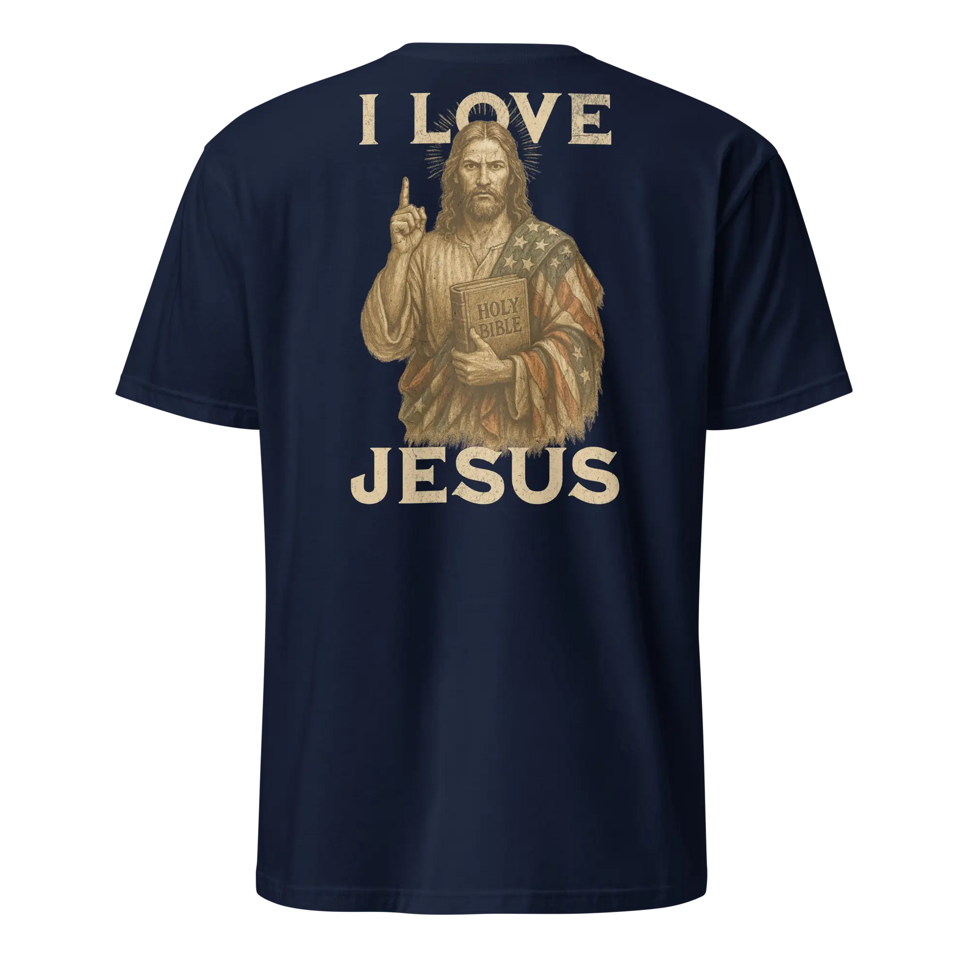 I love jesus navy shirt