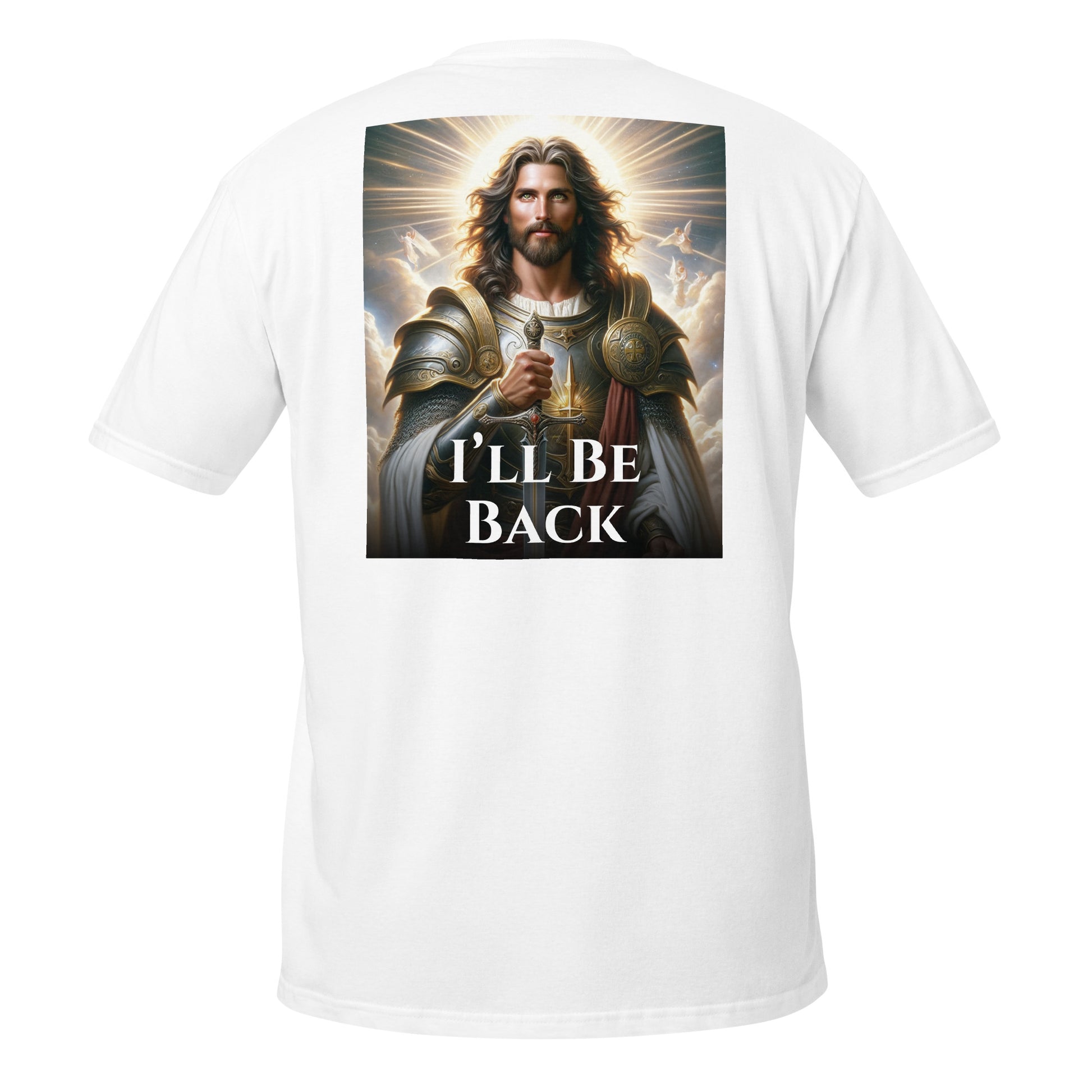 i’ll be back jesus shirt white