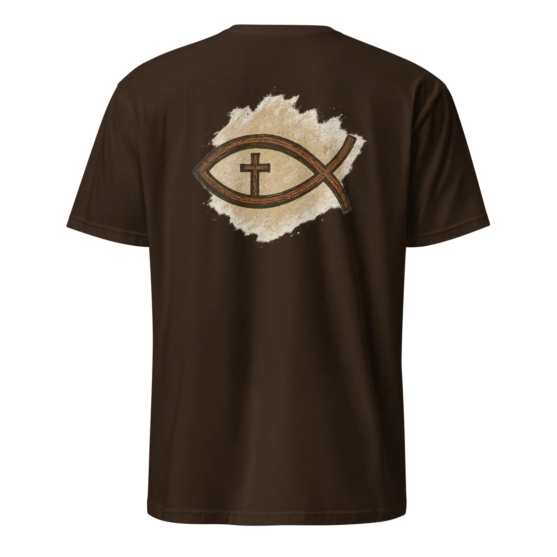 jesus fish brown t-shirt